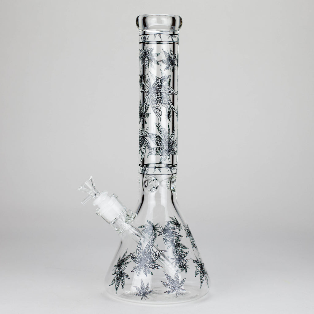 14″ Glow-in-the-Dark Glass Beaker Bong [C803x]