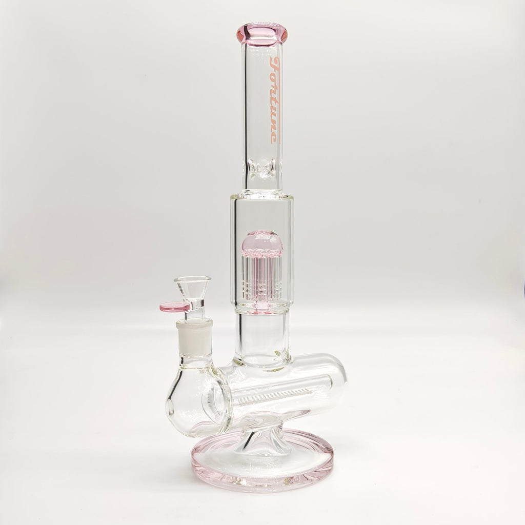Fortune | 14" Double Inline Stemless to Grid Percolator Bong [1450PC]