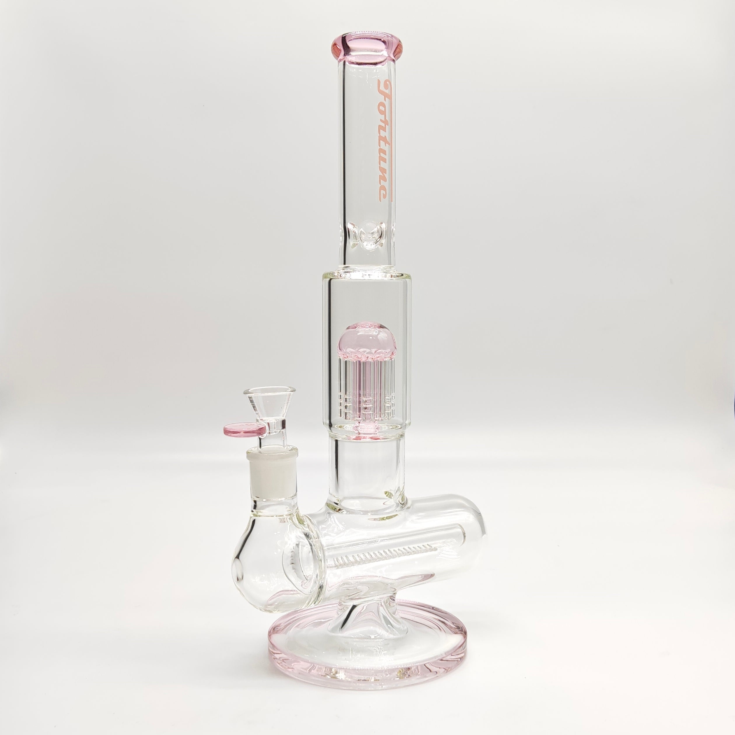 Fortune | 14" Double Inline Stemless to Grid Percolator Bong [1450PC]