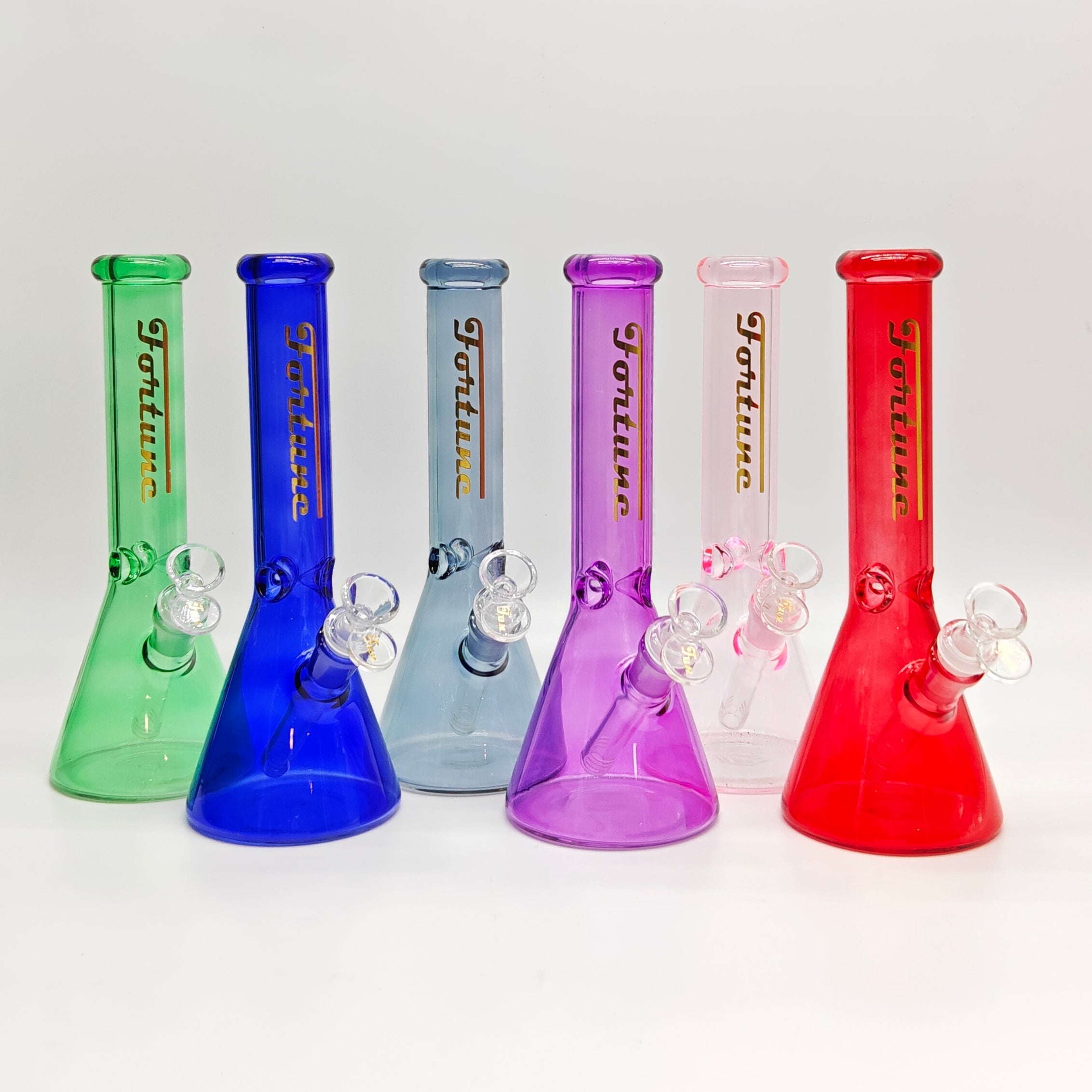Fortune | 10" 4mm Assorted Colour Beaker Bong [CP103804]