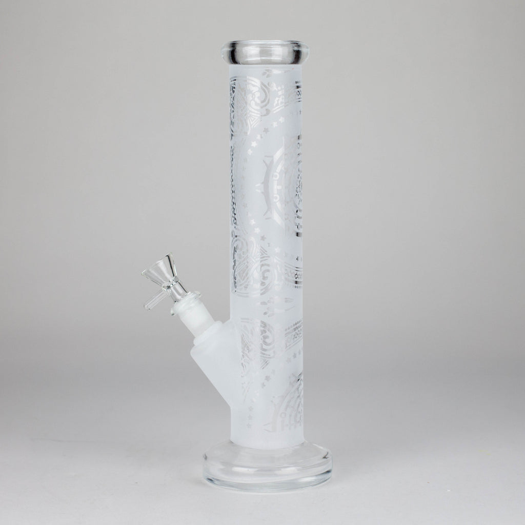 11″ Straight Tube Glass Bong – Classic Frosted Design for Smooth Sessions [WP-M0091]