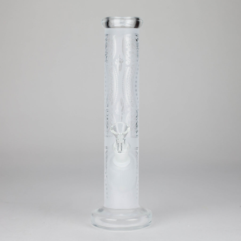 11″ Straight Tube Glass Bong – Classic Frosted Design for Smooth Sessions [WP-M0091]