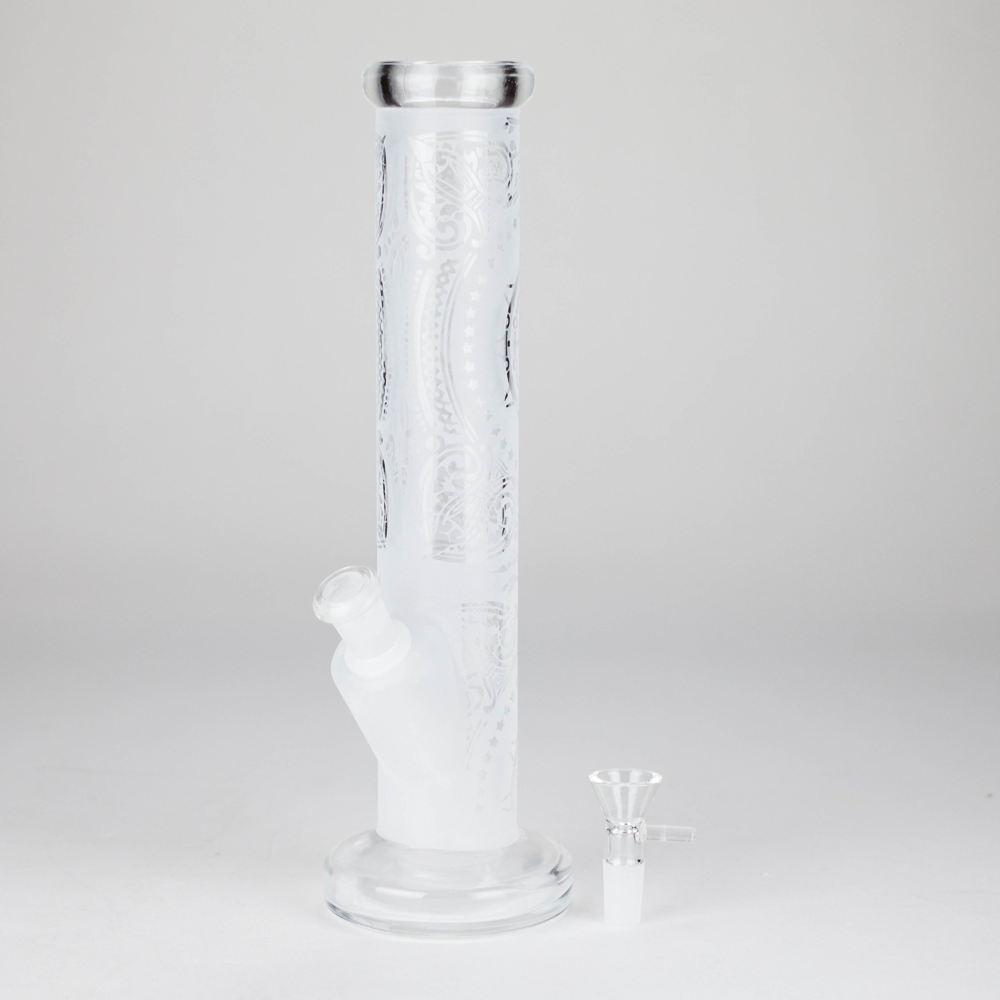 11″ Straight Tube Glass Bong – Classic Frosted Design for Smooth Sessions [WP-M0091]