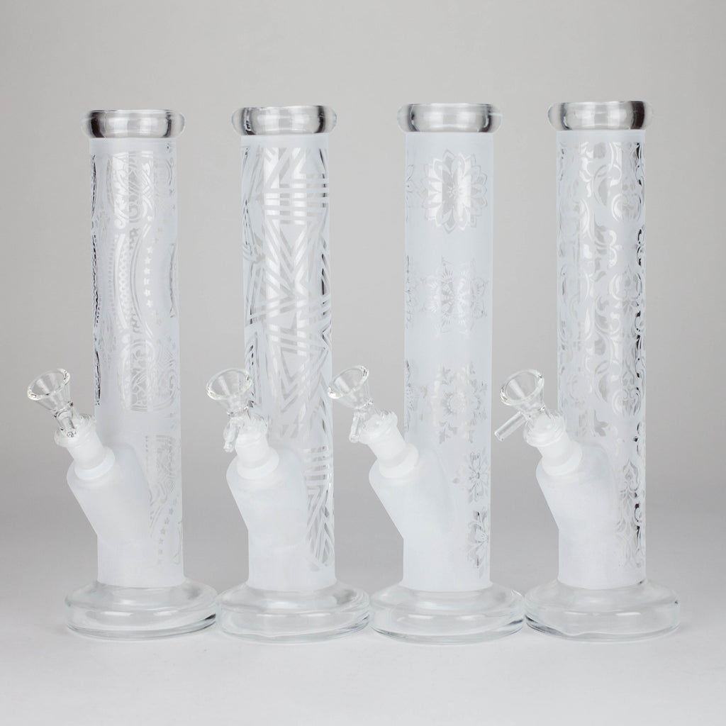 11″ Straight Tube Glass Bong – Classic Frosted Design for Smooth Sessions [WP-M0091]