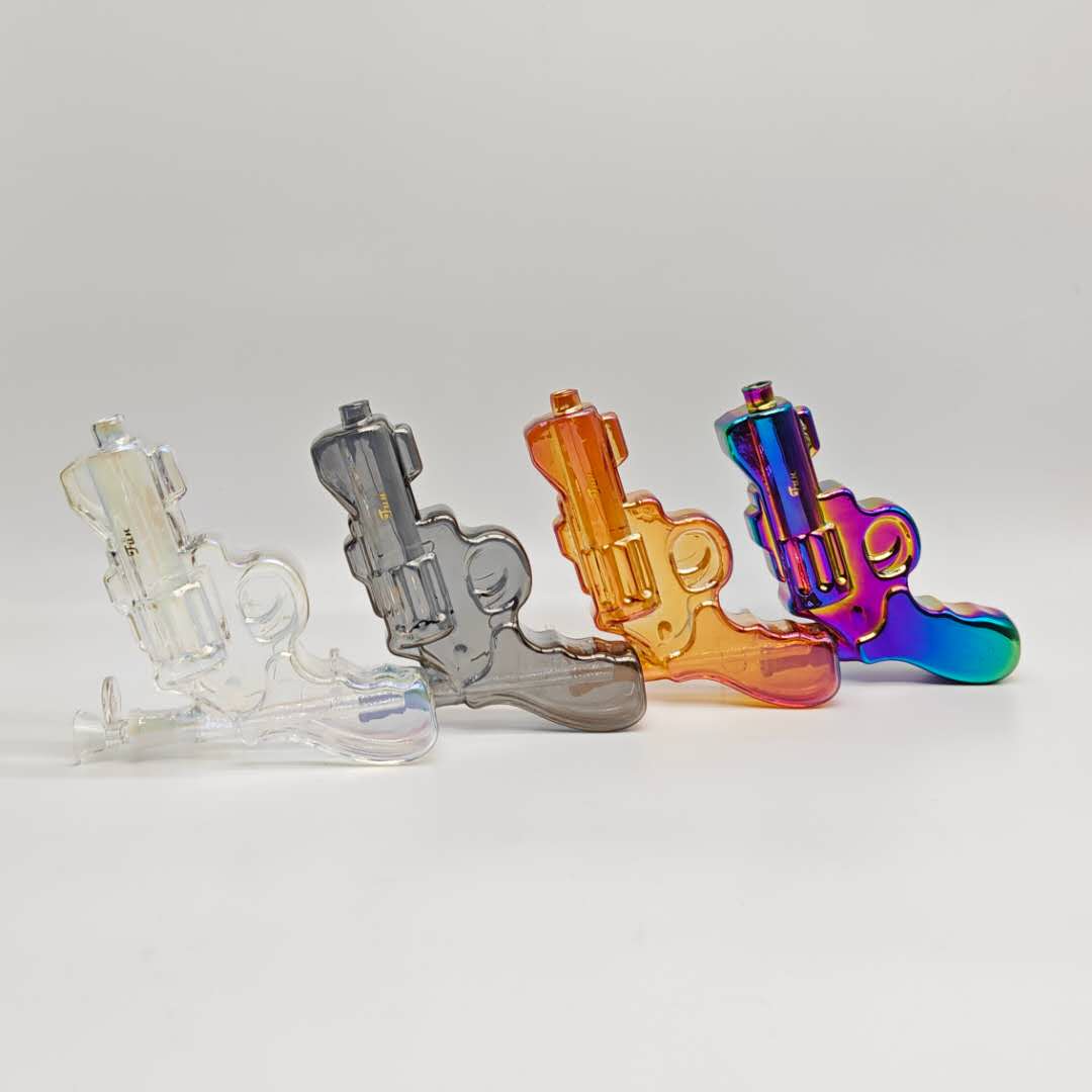 Electroplated 7.5" Pistol Glass Bong [SGun2-A]