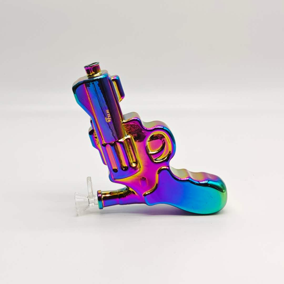 Electroplated 7.5" Pistol Glass Bong [SGun2-A]