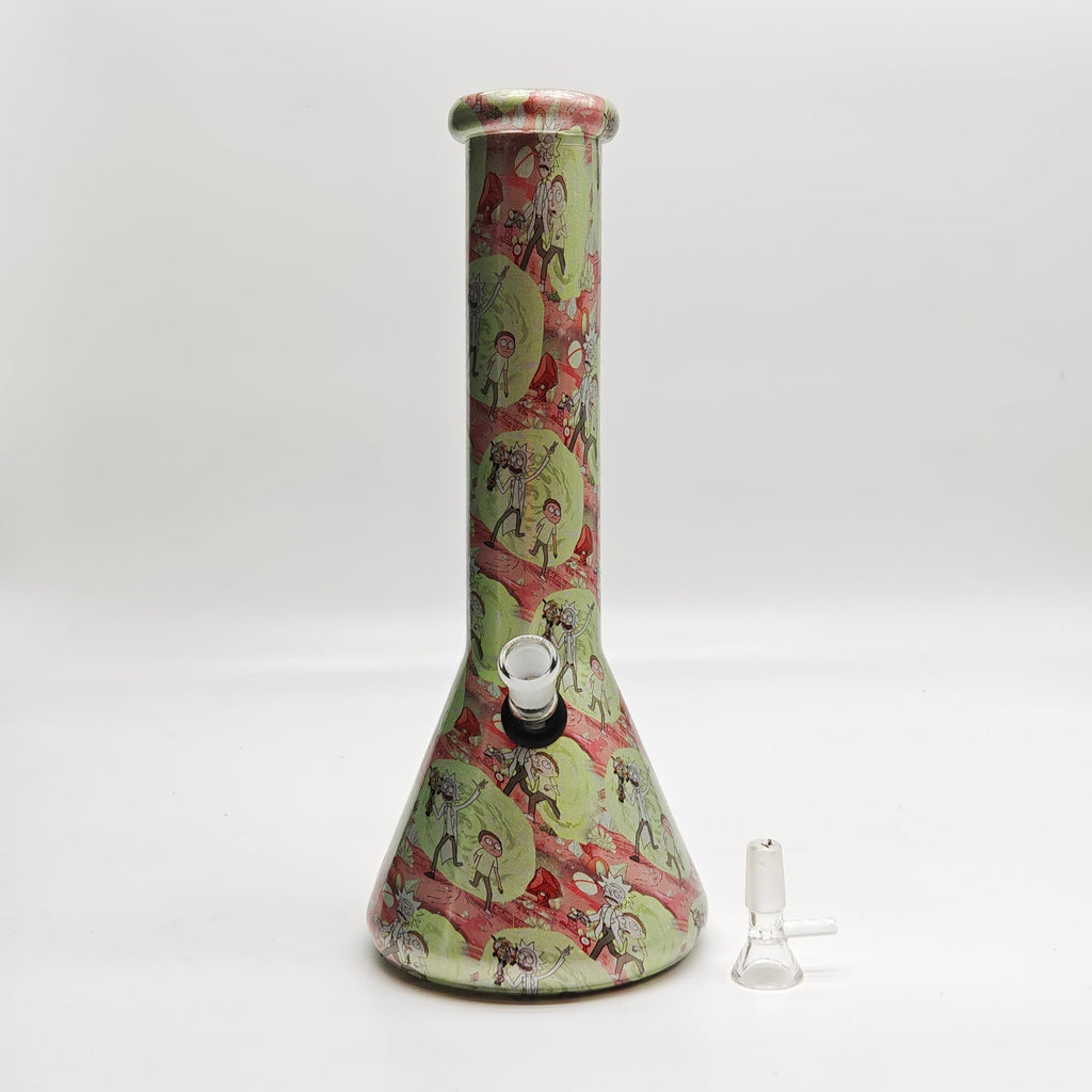 13" 7mm Hydrographic Glass Bong-Assorted Designs