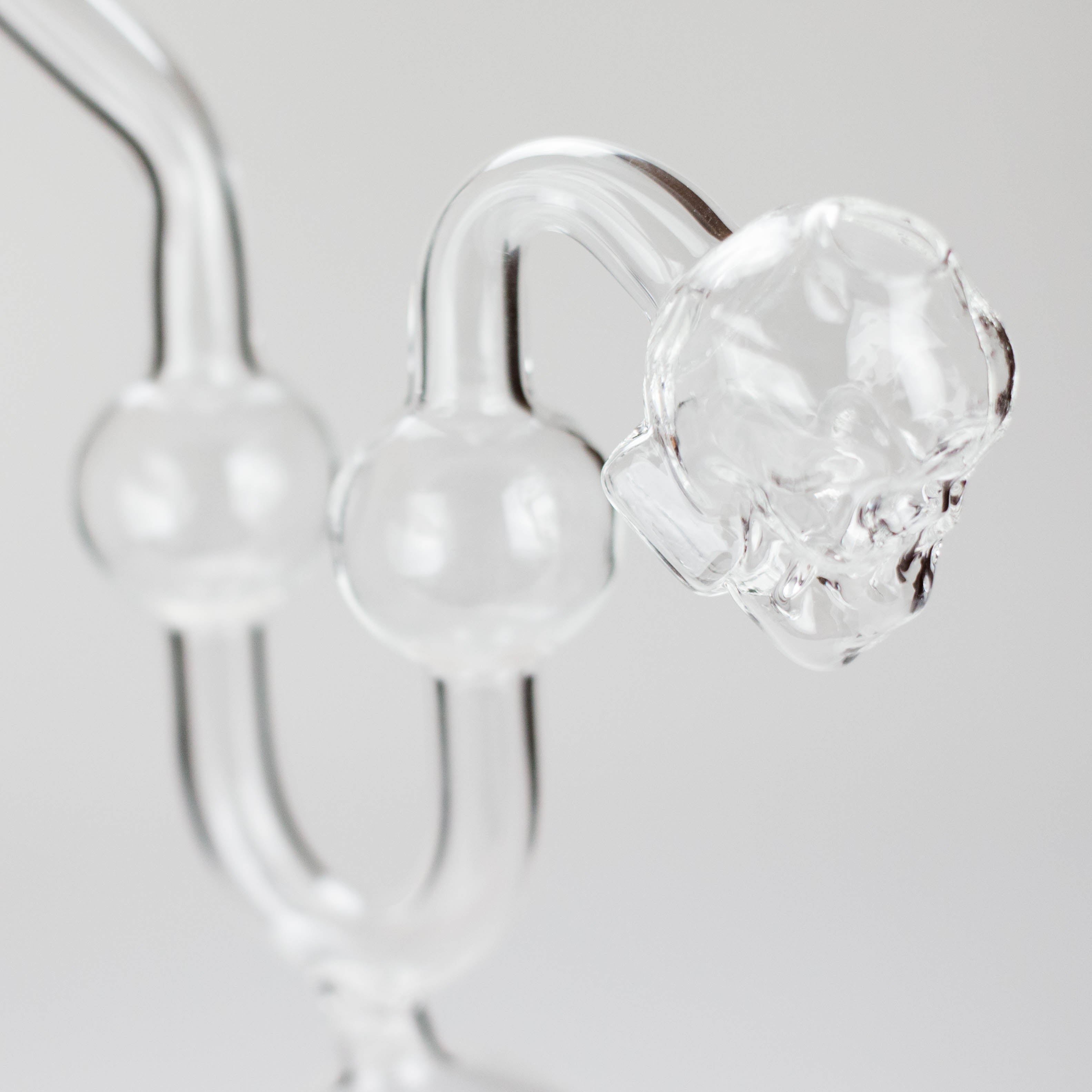 Skull Bent Glass Oil Pipe – 6.5" Curved Clear Burner Pipe