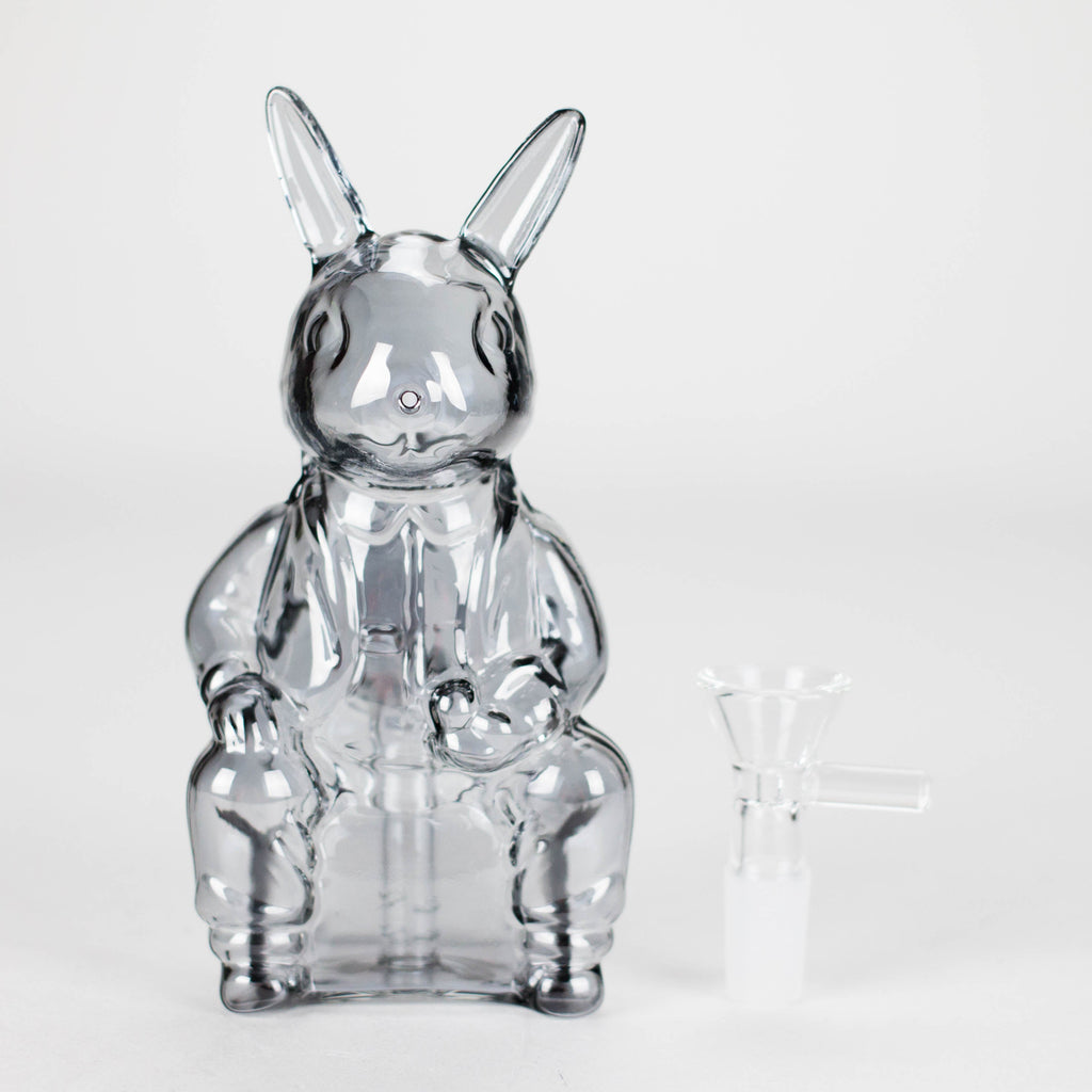6″ Black Bunny Soft Glass Bong [XD006]