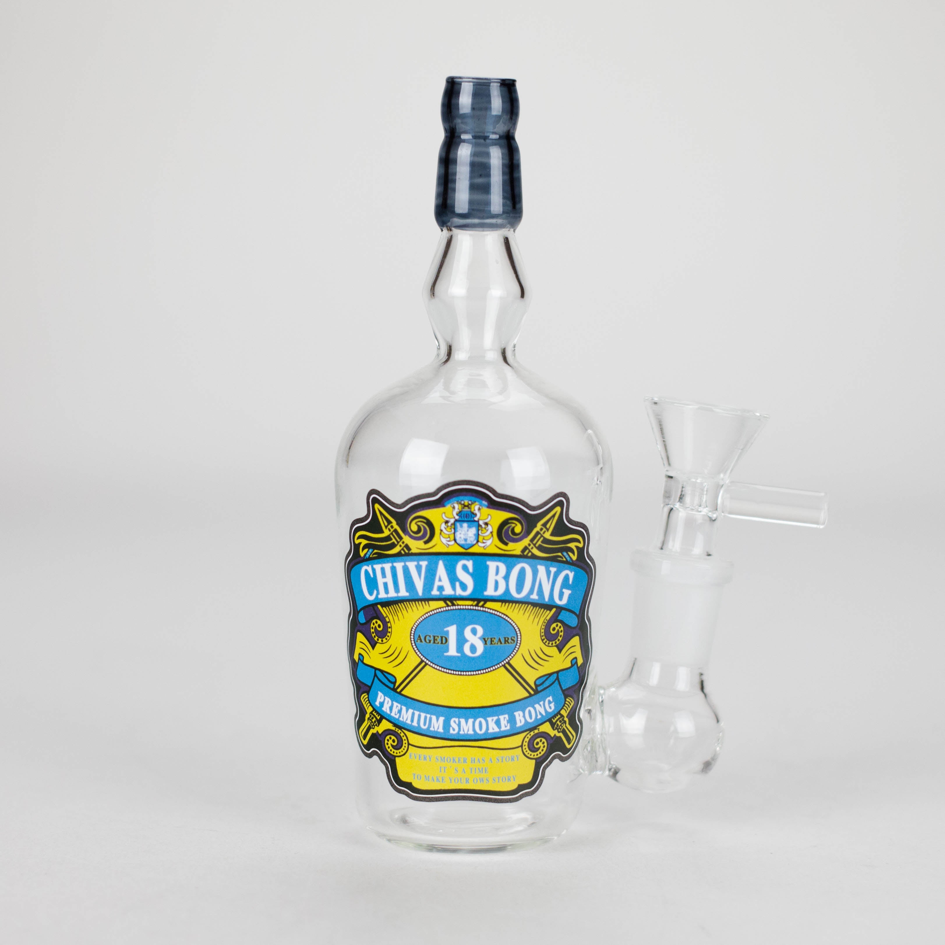 6″ Wine Bottle Design Glass Bong [G0923045]
