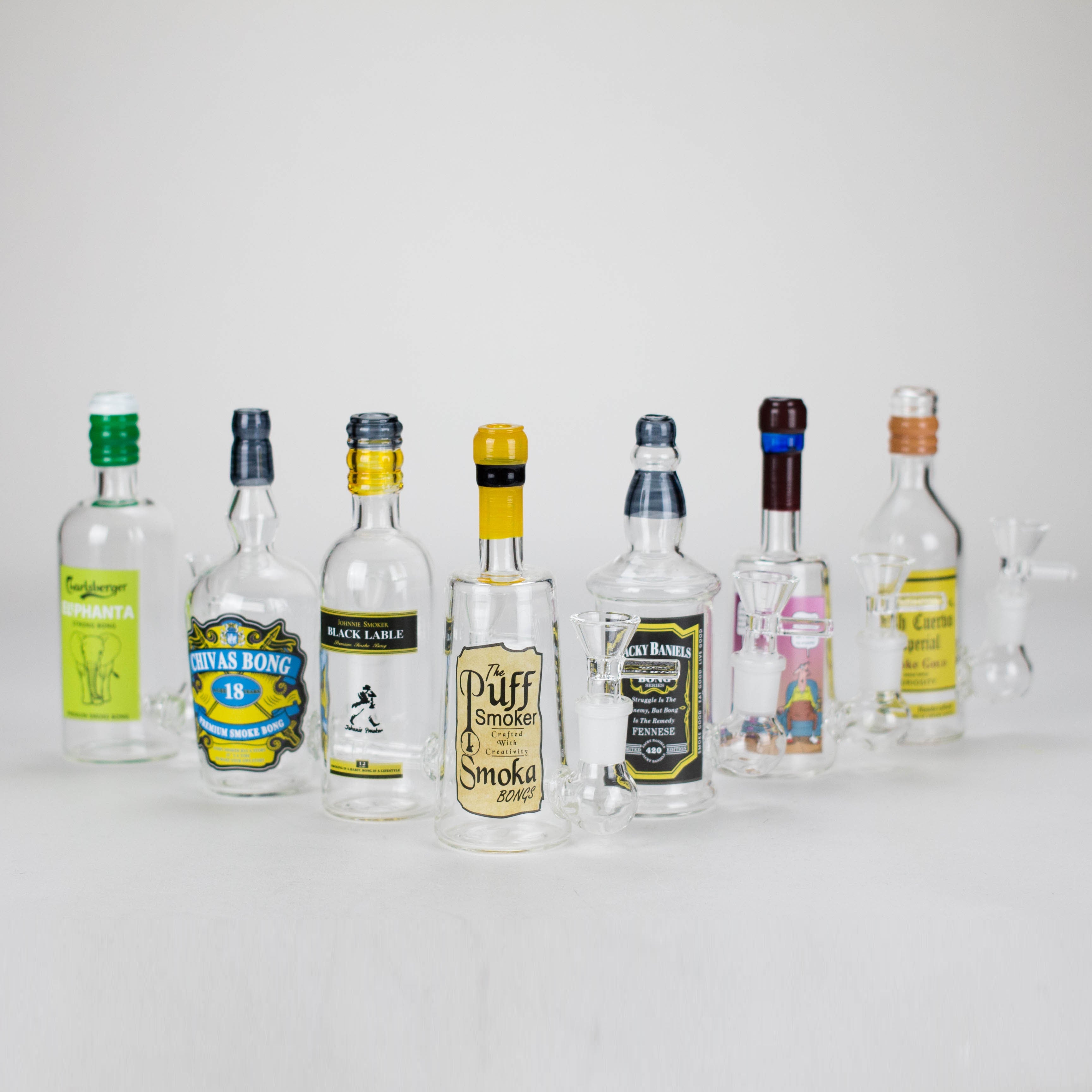 6″ Wine Bottle Design Glass Bong [G0923045]