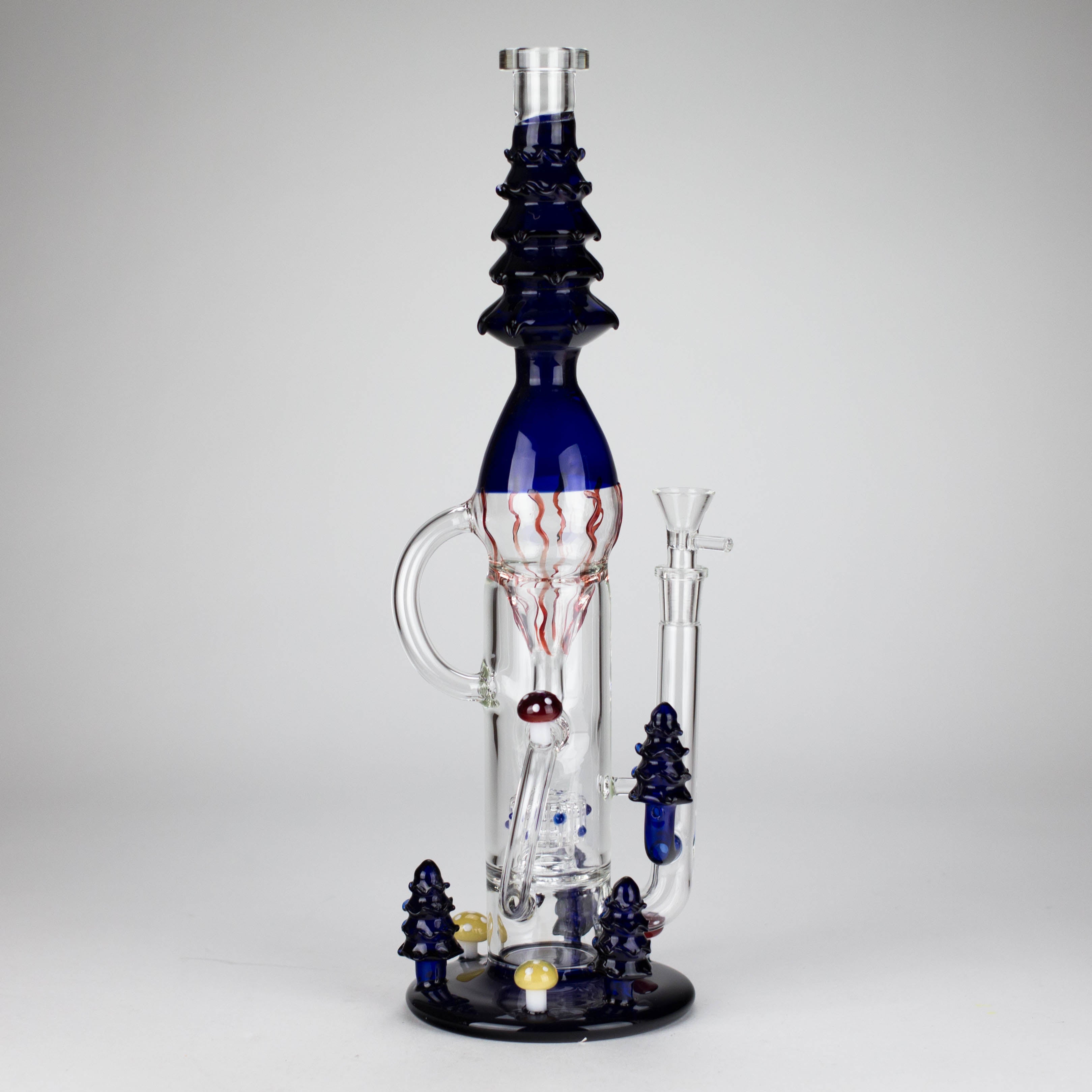 17" Enchanted Forest Glass Bong – Stemless Recycler with 14mm Bowl Joint