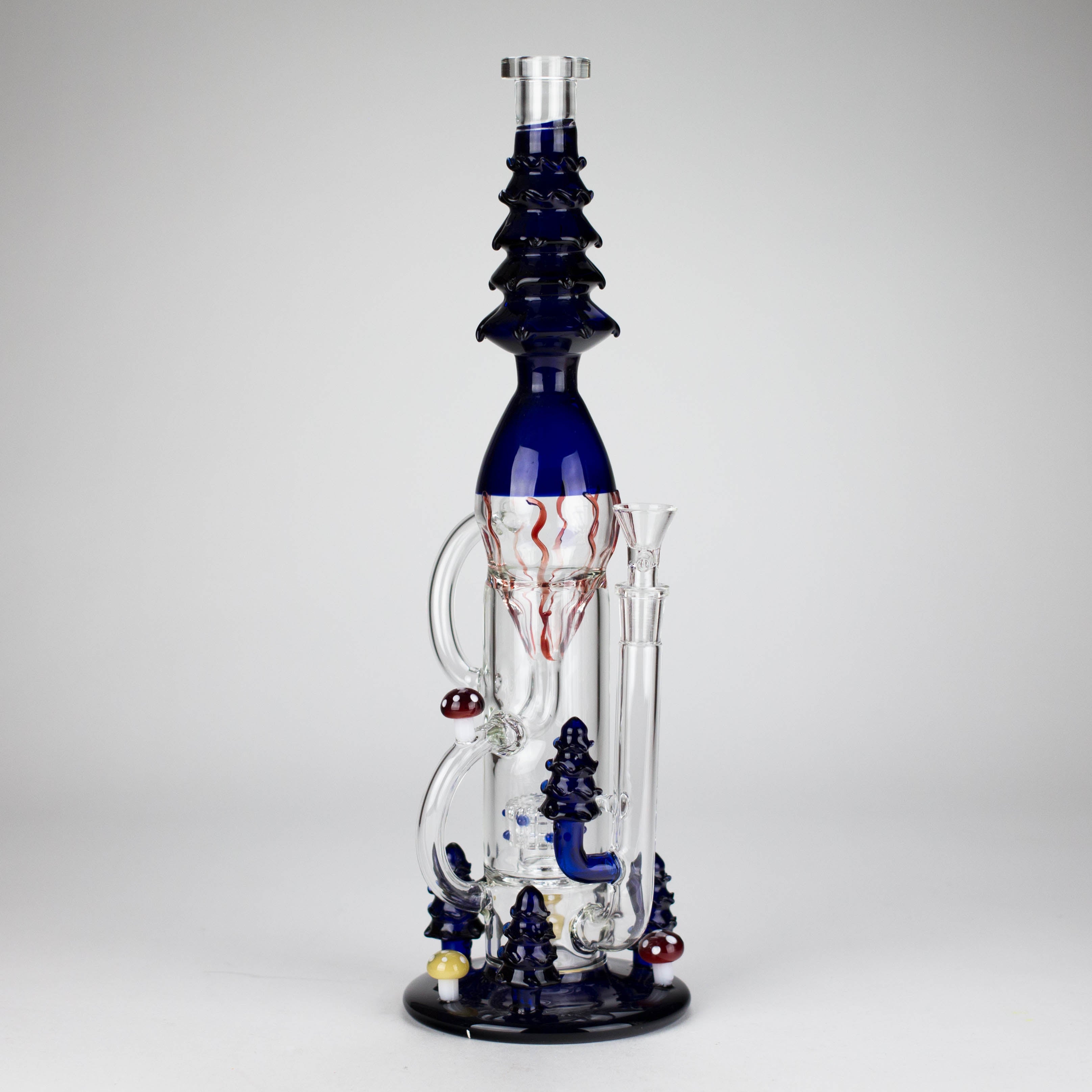 17" Enchanted Forest Glass Bong – Stemless Recycler with 14mm Bowl Joint