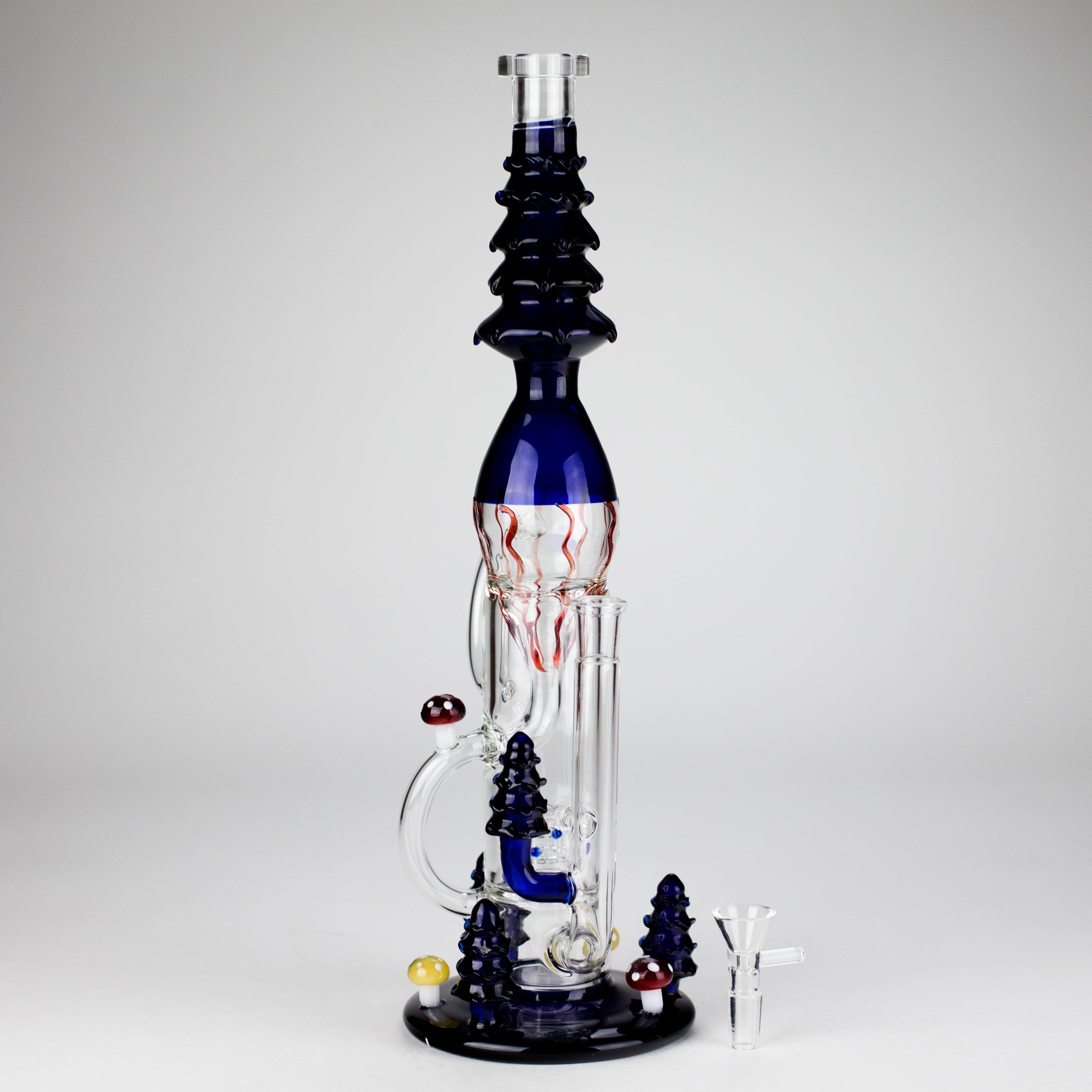 17" Enchanted Forest Glass Bong – Stemless Recycler with 14mm Bowl Joint