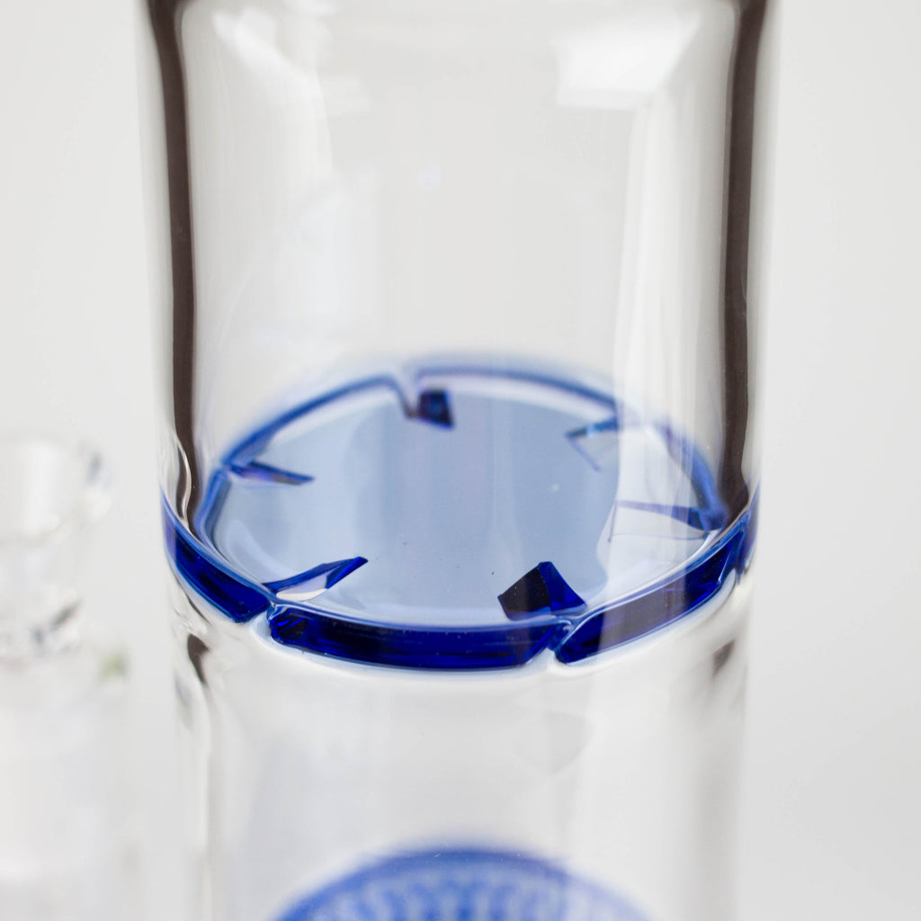 17" Blue Honeycomb Cycler Glass Bong – 4 Honeycomb Diffusers