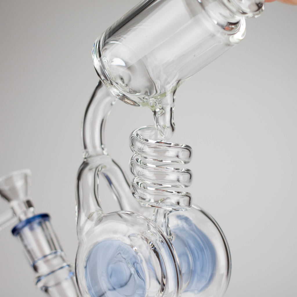 13" Telescope Coil Button Recycler Bong