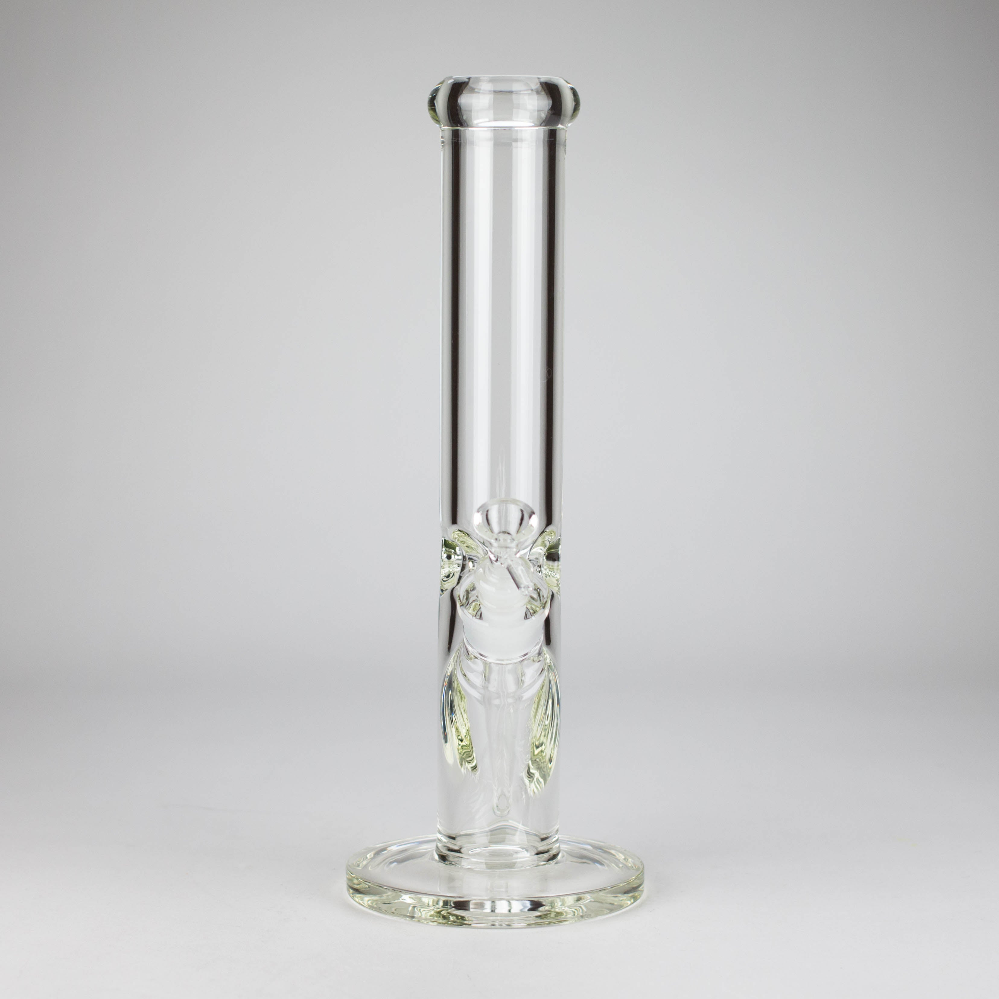 15" Cylindrical Clear Glass Water Pipe – 7mm Thick with Ice Catcher Straight Tube Bong with Wide Base & Deep Bowl