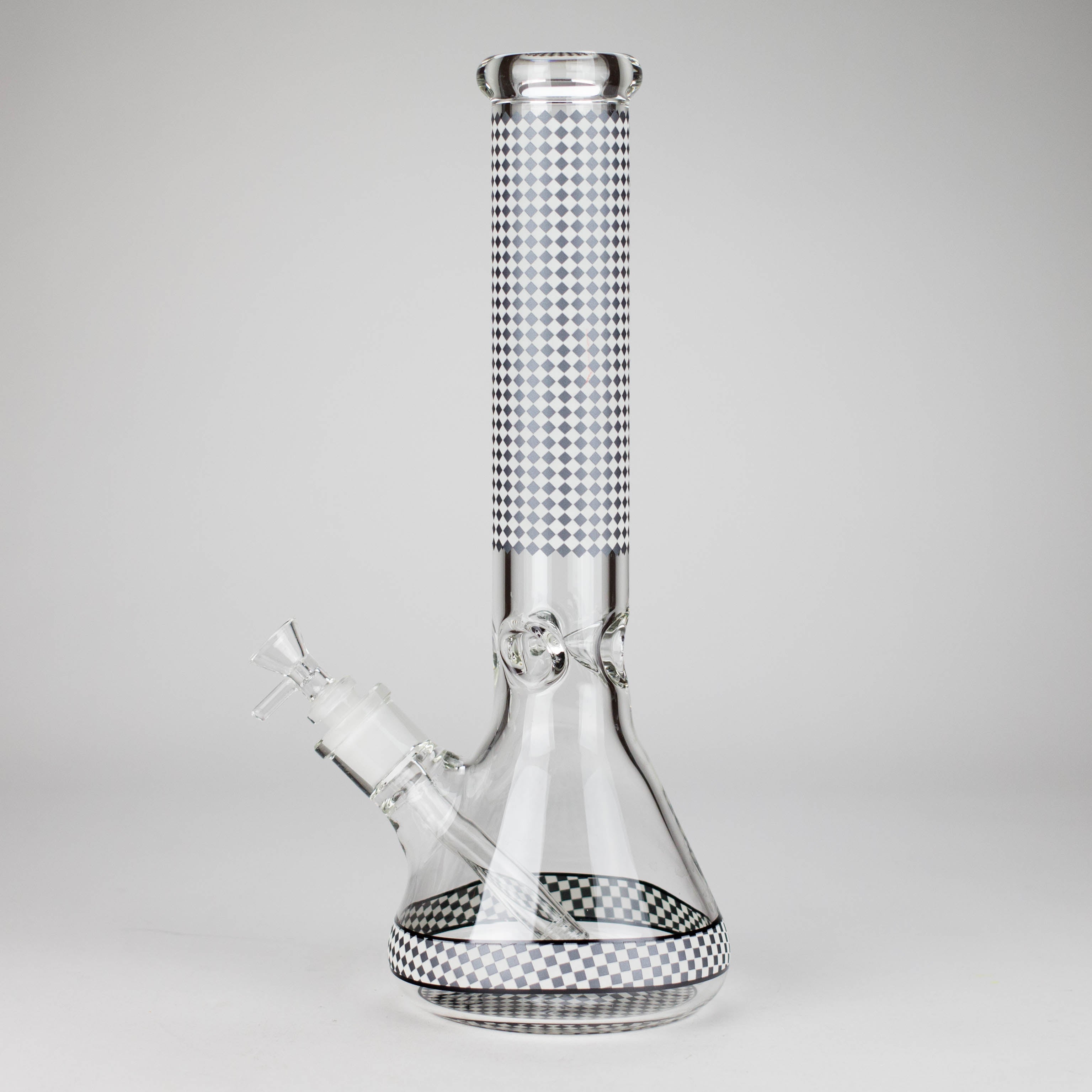 15" Grid Pattern Beaker Bong – Glow in the Dark