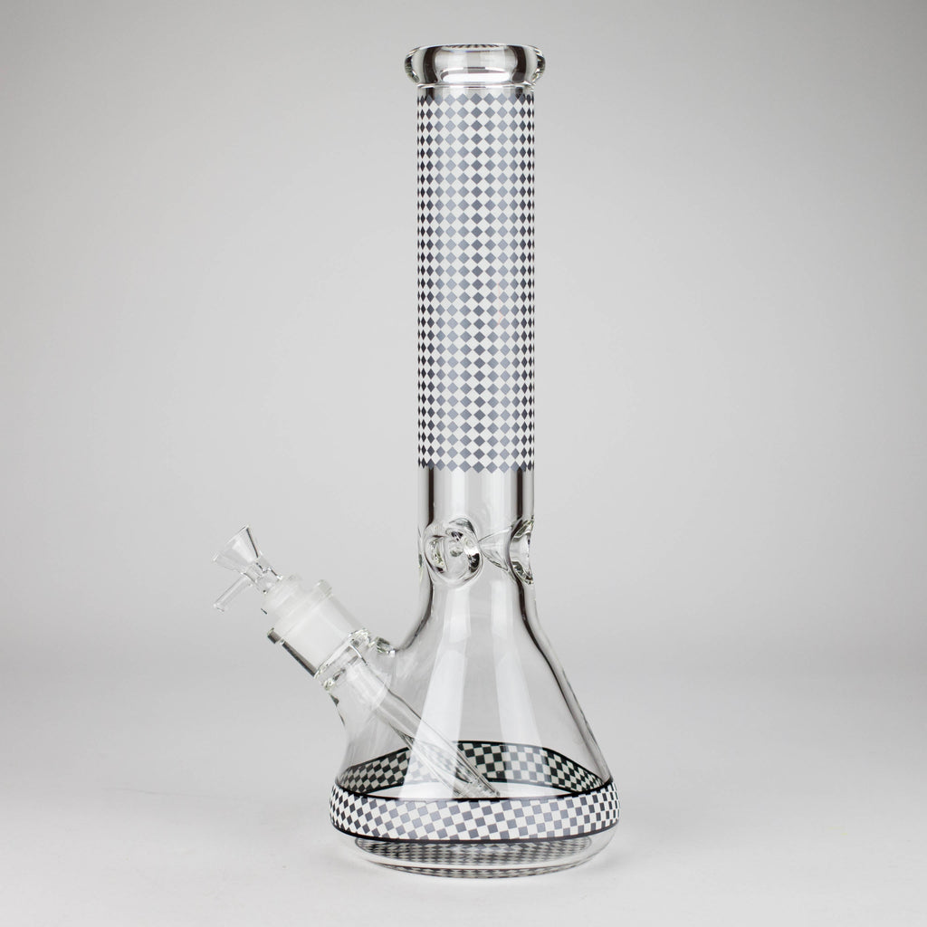 15" Grid Pattern Beaker Bong – Glow in the Dark