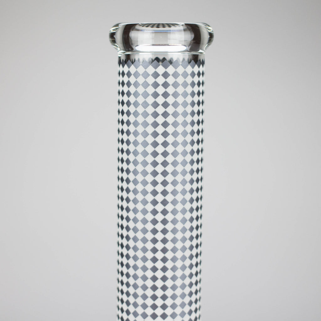 15" Grid Pattern Beaker Bong – Glow in the Dark
