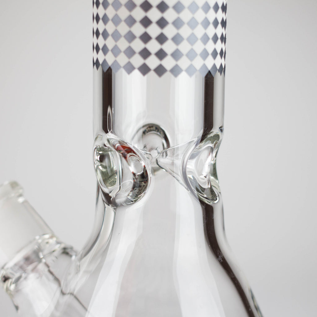 15" Grid Pattern Beaker Bong – Glow in the Dark