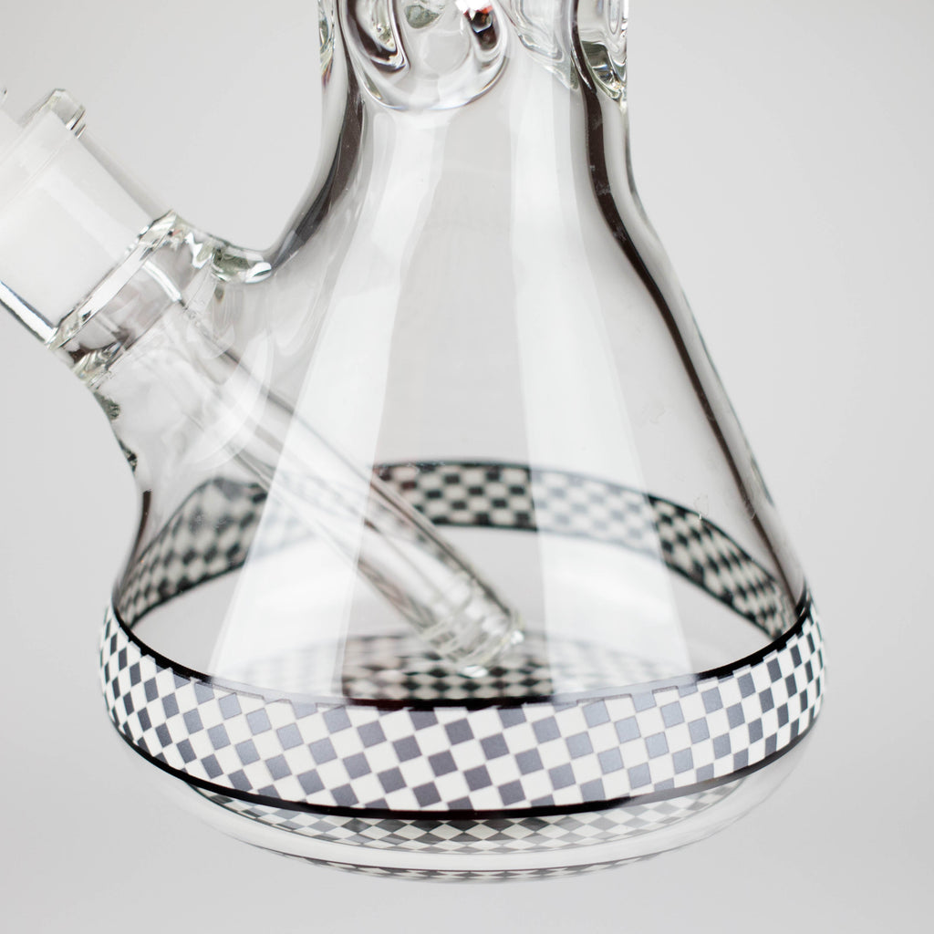 15" Grid Pattern Beaker Bong – Glow in the Dark
