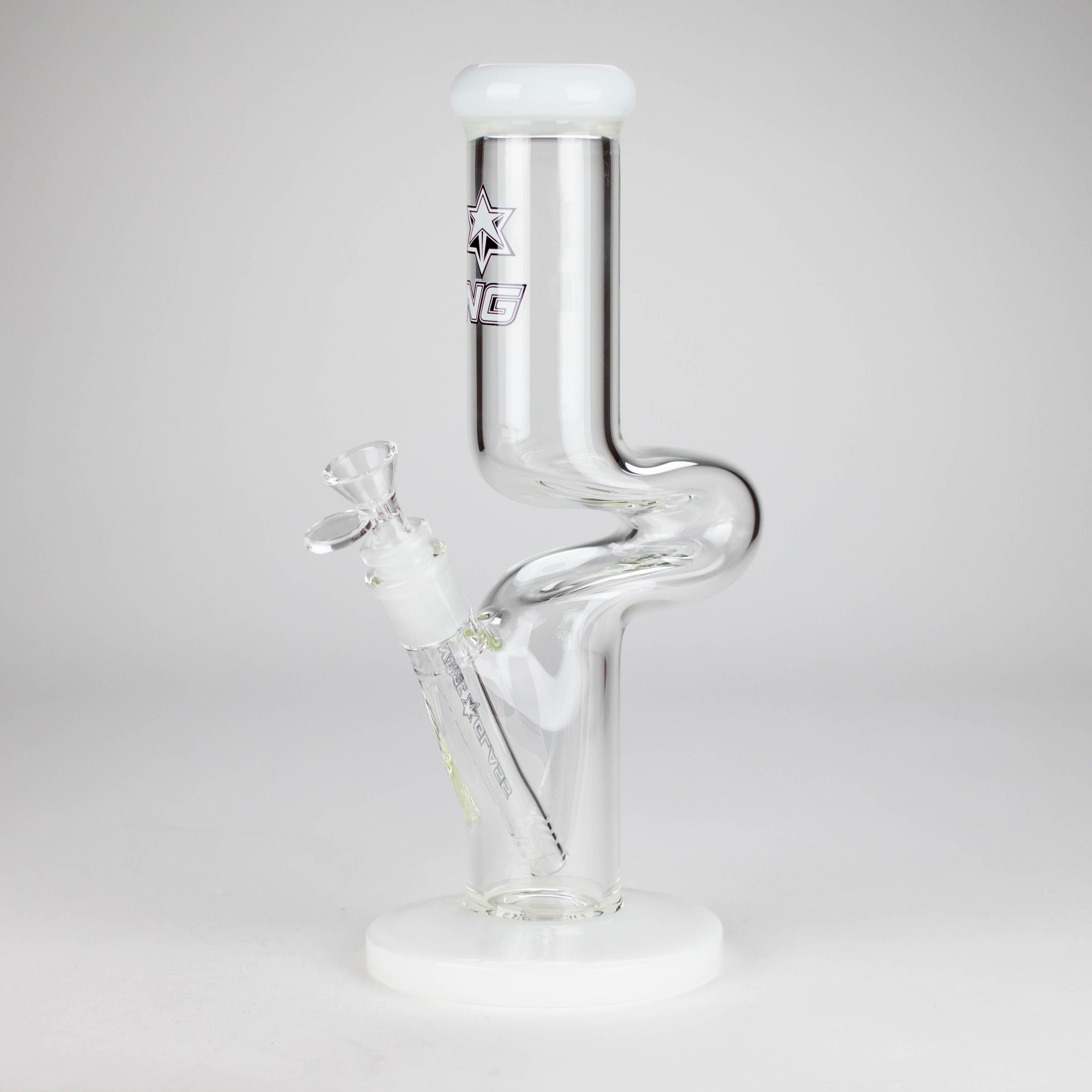 NG | 12" Zong Straight Bong – Colored Base & Slitted Downstem [G1103]