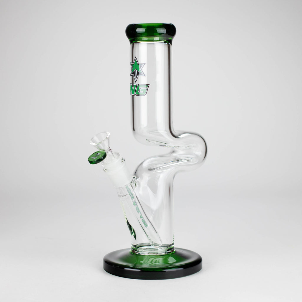 NG | 12" Zong Straight Bong – Colored Base & Slitted Downstem [G1103]