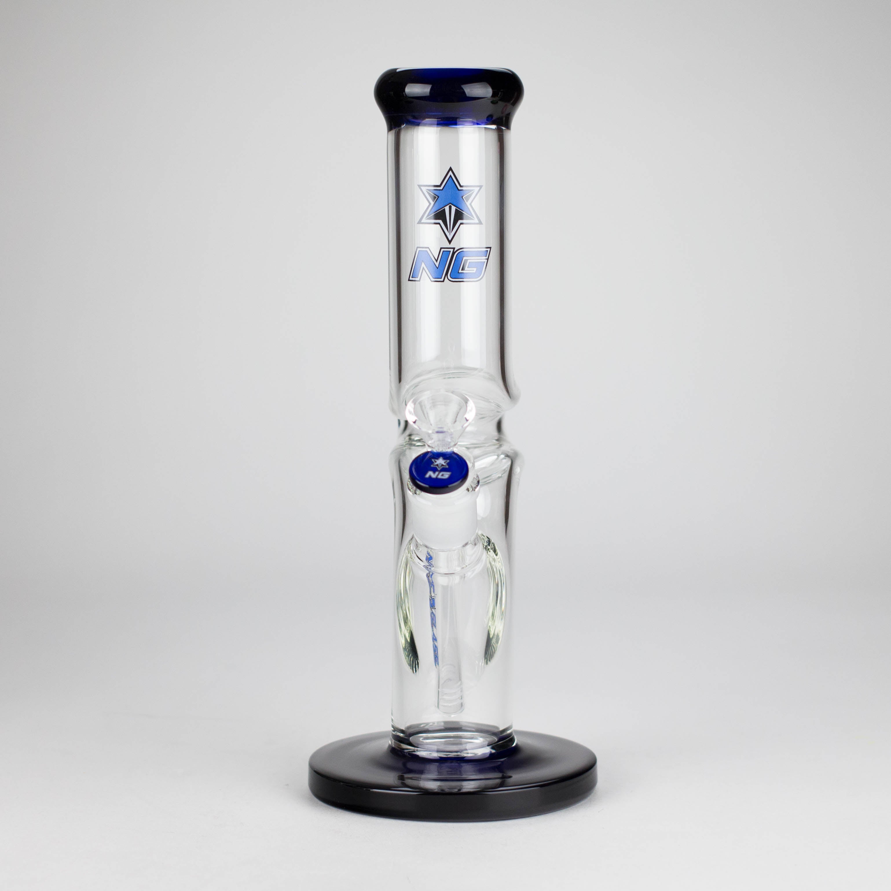 NG | 12" Zong Straight Bong – Colored Base & Slitted Downstem [G1103]