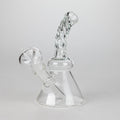6" Twist Neck Glass Bong with Water Diffuser | 14mm Bowl Joint | Stemless Design