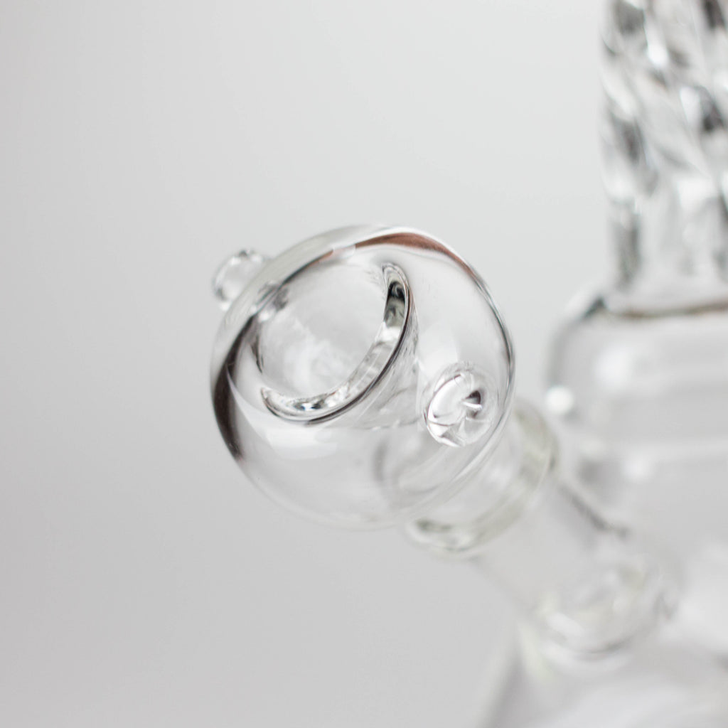 6" Twist Neck Glass Bong with Water Diffuser | 14mm Bowl Joint | Stemless Design