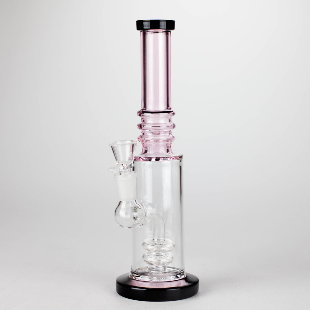11" Colour Tube Glass Bong with Water Diffuser | 14mm Bowl Joint | Stemless Design