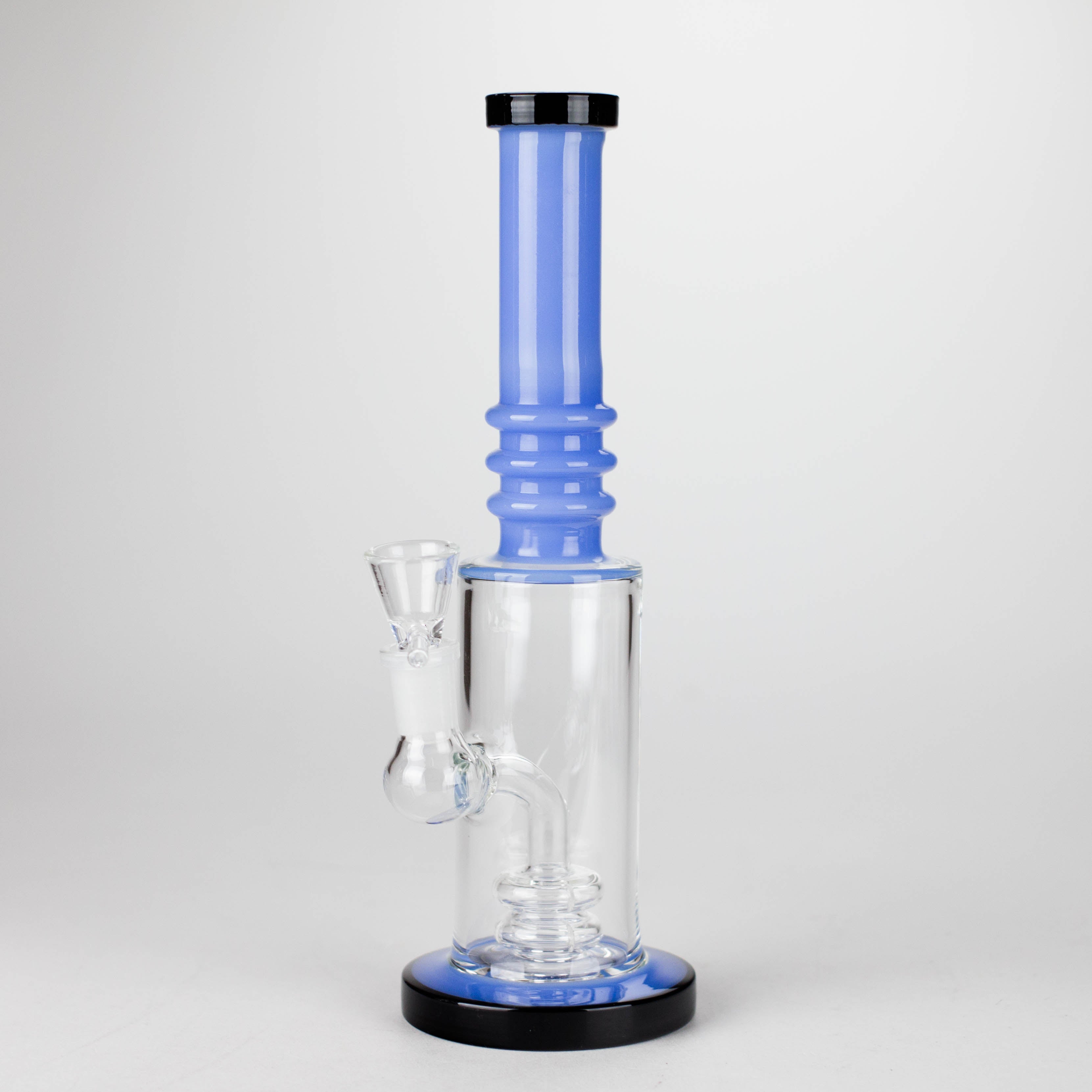 11" Colour Tube Glass Bong with Water Diffuser | 14mm Bowl Joint | Stemless Design