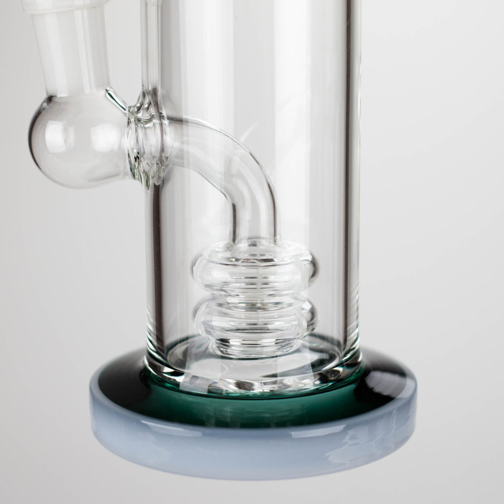11" Colour Tube Glass Bong with Water Diffuser | 14mm Bowl Joint | Stemless Design