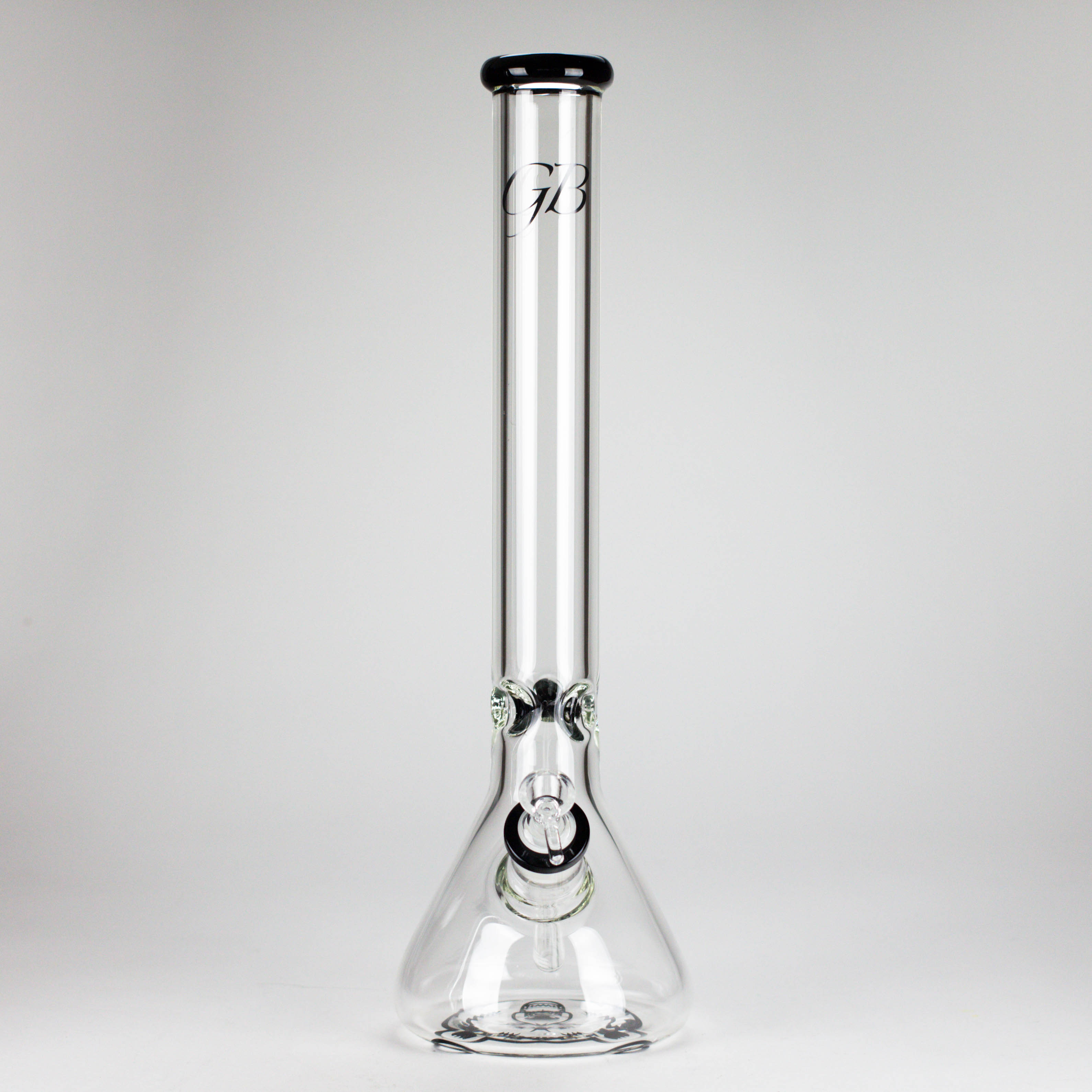 GB | 17" Tall Color Accented Beaker Bong – Slim Straight Tube with Downstem and Bowl