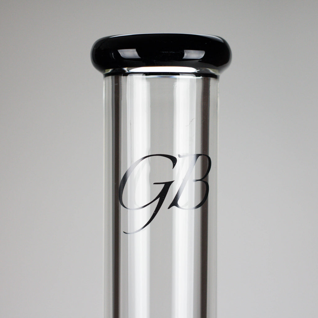 GB | 17" Tall Color Accented Beaker Bong – Slim Straight Tube with Downstem and Bowl