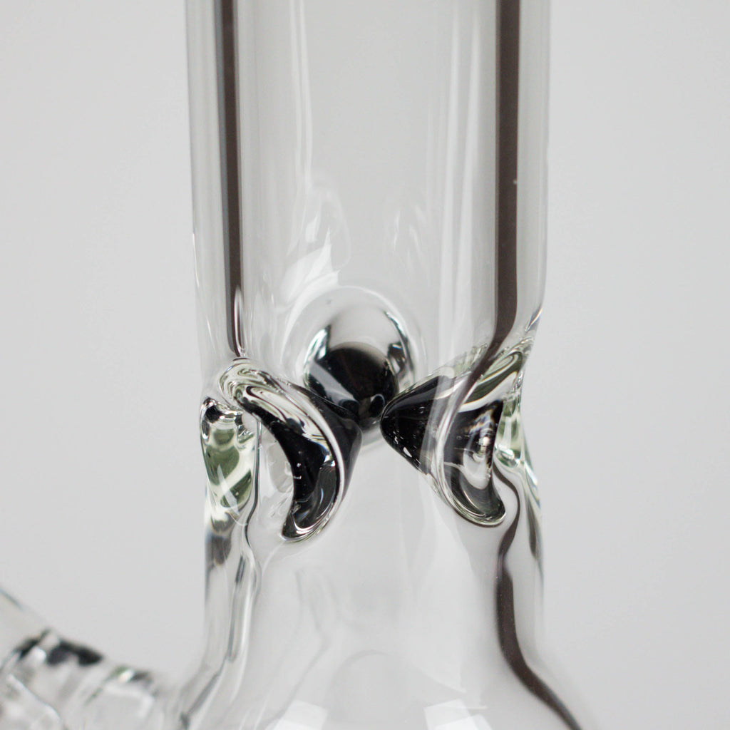 GB | 17" Tall Color Accented Beaker Bong – Slim Straight Tube with Downstem and Bowl