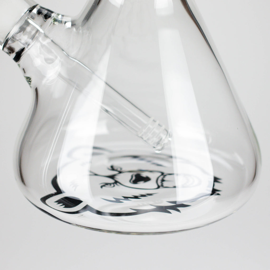 GB | 17" Tall Color Accented Beaker Bong – Slim Straight Tube with Downstem and Bowl
