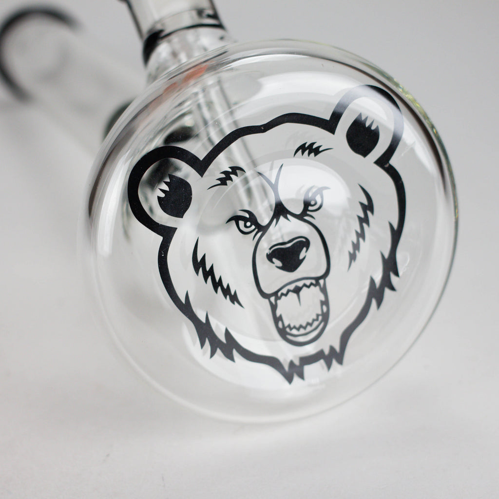 GB | 17" Tall Color Accented Beaker Bong – Slim Straight Tube with Downstem and Bowl