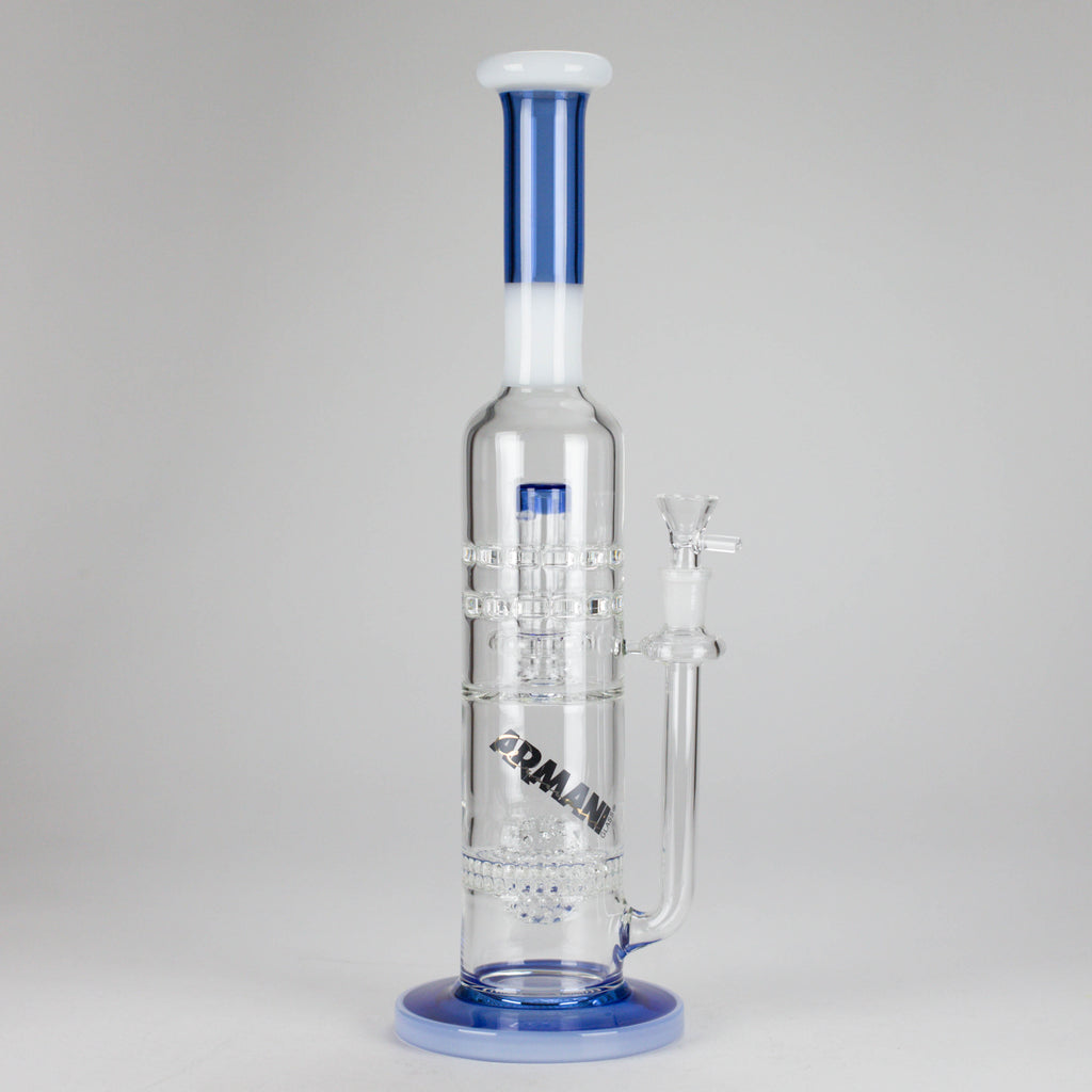 Armani Glass | 16" Double Percolator Bong – Premium Dual-Chamber Water Pipe