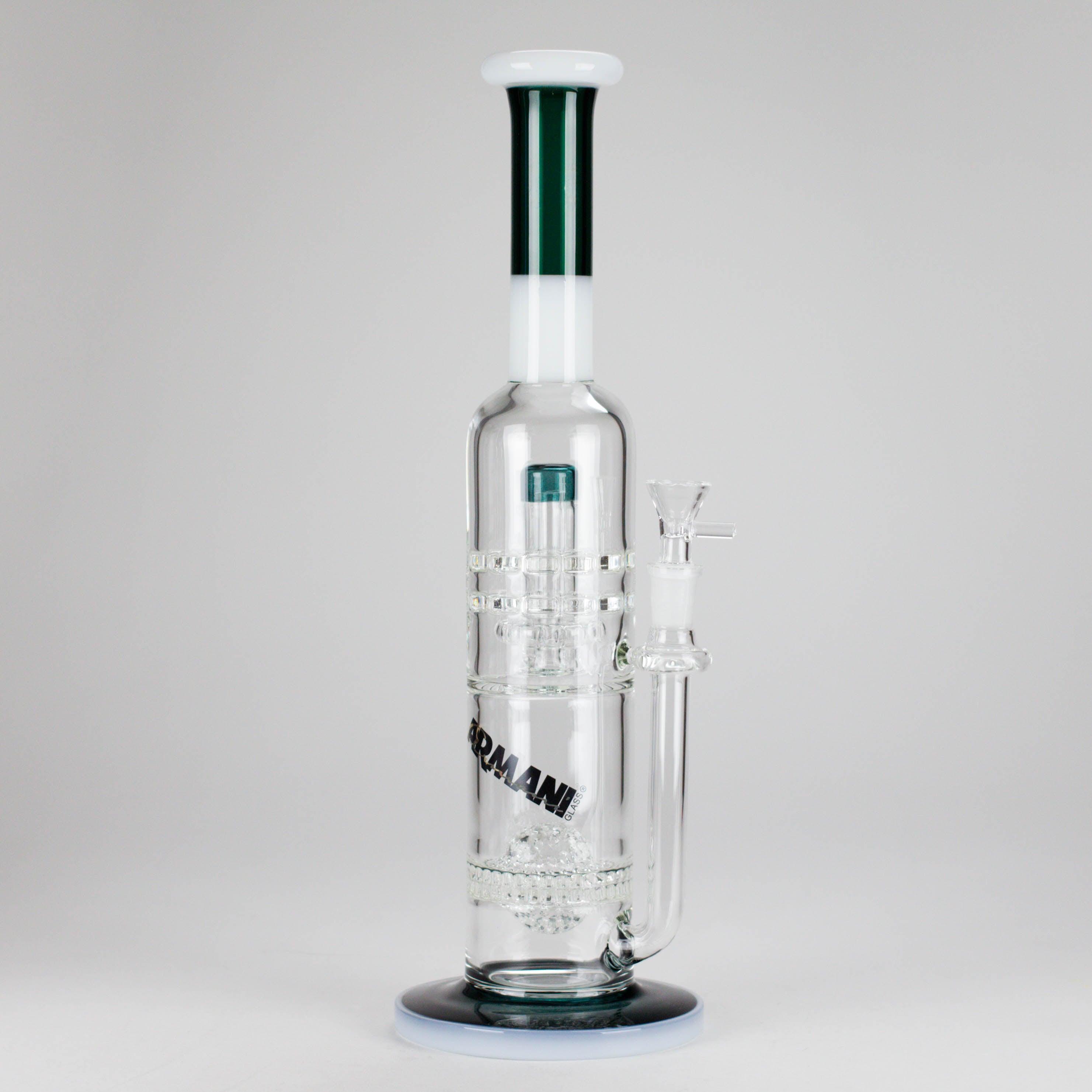 Armani Glass | 16" Double Percolator Bong – Premium Dual-Chamber Water Pipe