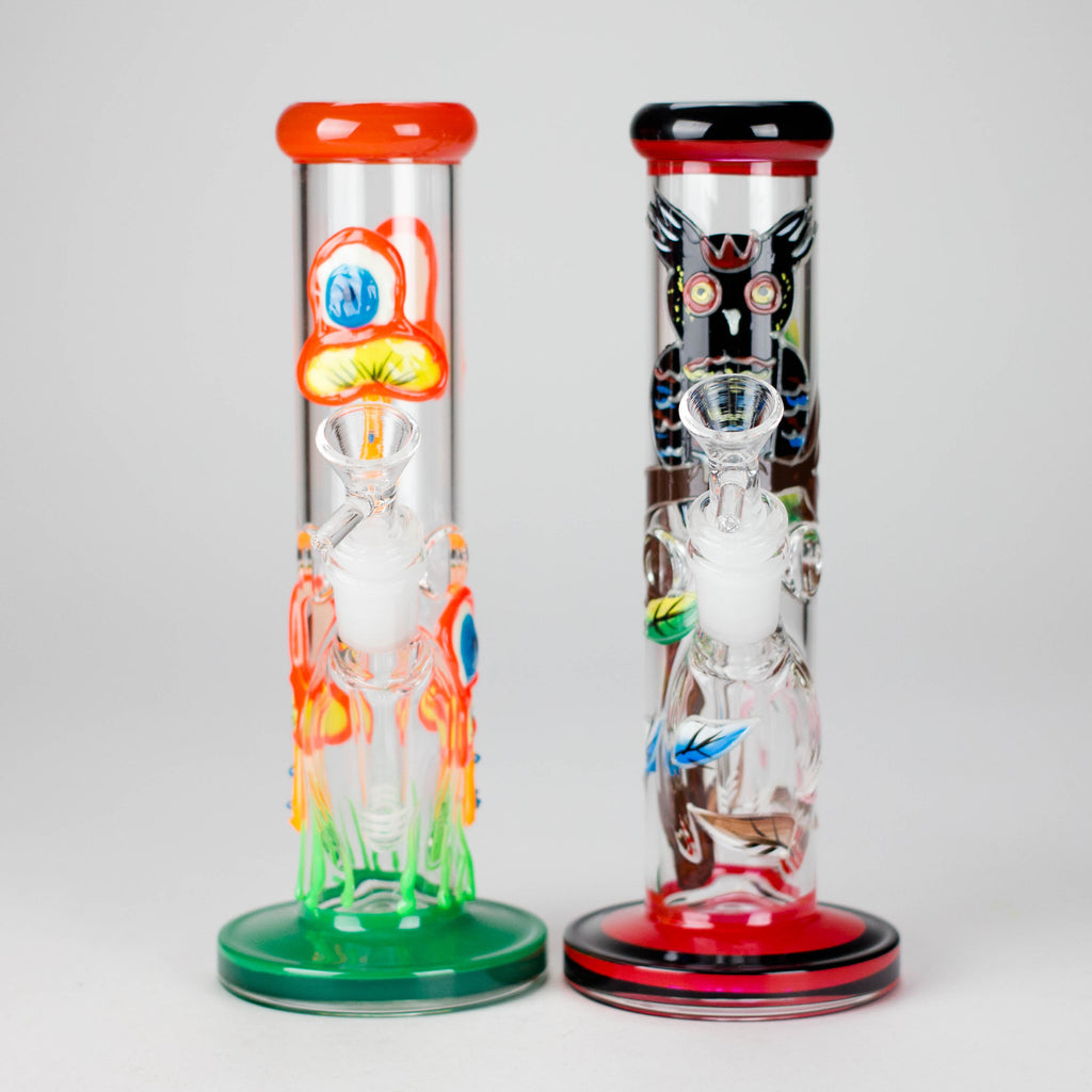 8.5" PsyTotem Glass Bong – 5mm Thick Glass, Tribal Totem Design