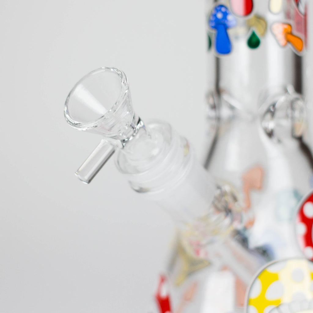 10" GlowShroom Glass Bong – 5mm Thick Glass, Glow-in-the-Dark Mushroom Design
