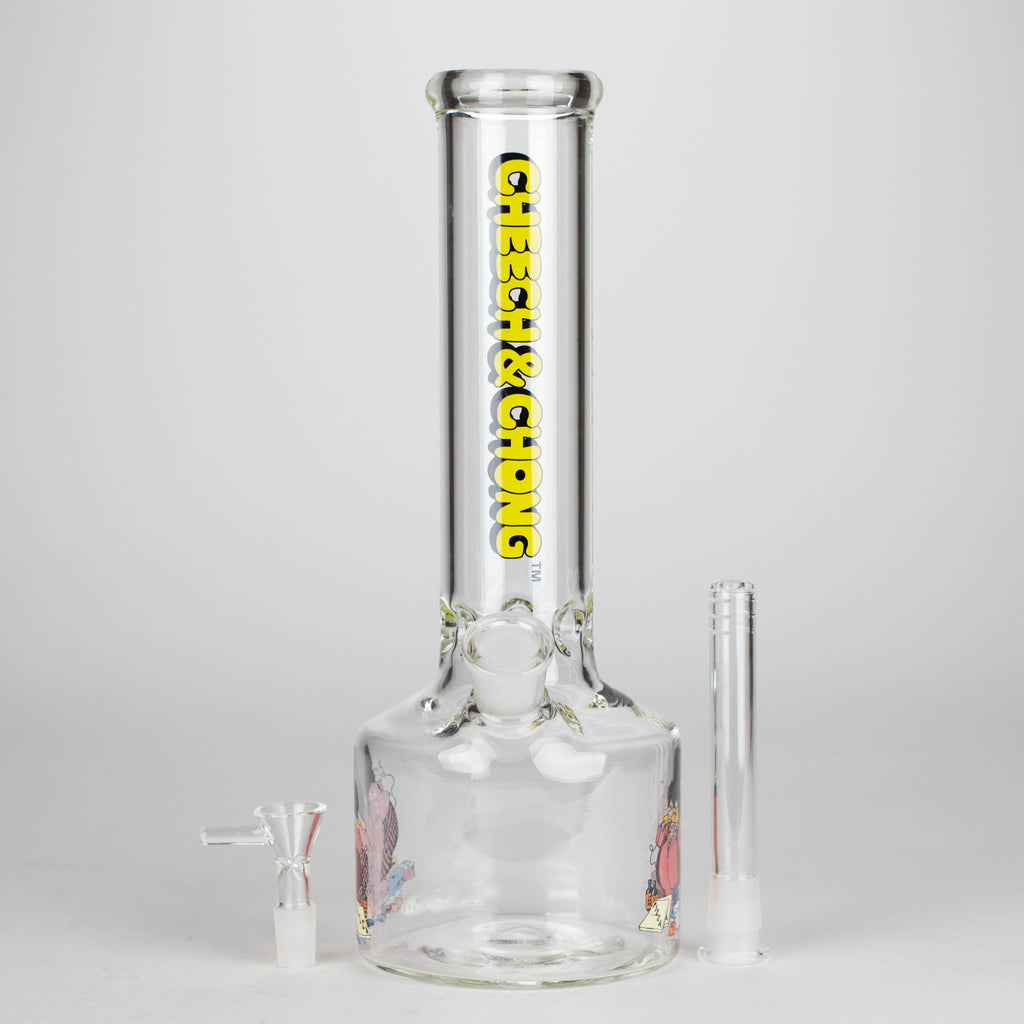 Cheech & Chong® Glass | 12" Tall Bloat On Canteen Base Water Pipe