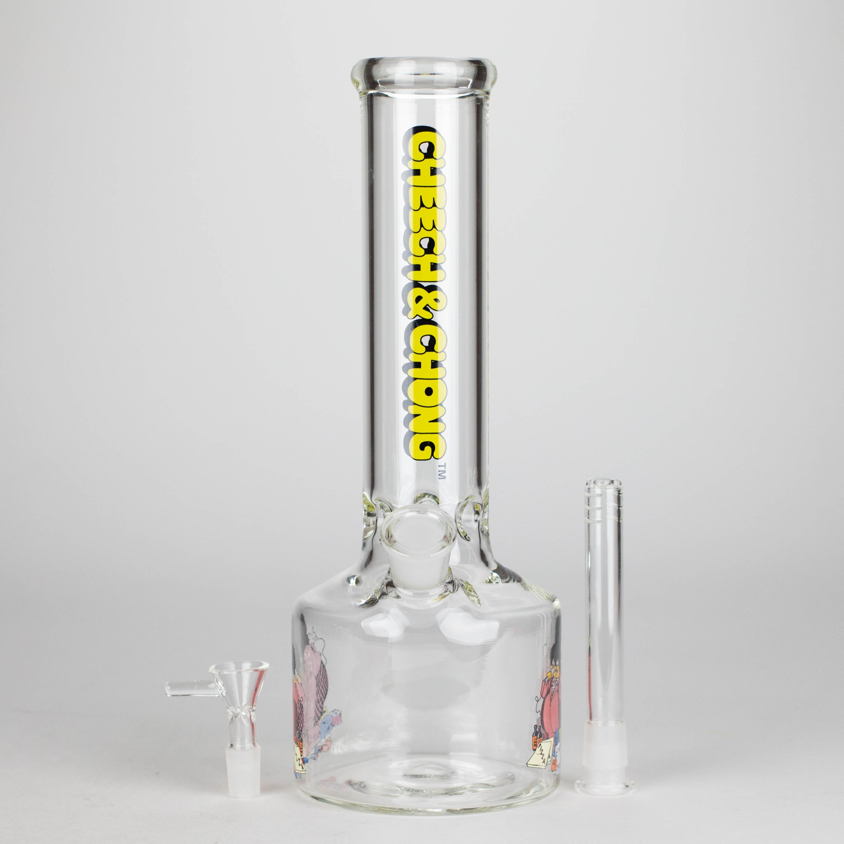 Cheech & Chong® Glass | 12" Tall Bloat On Canteen Base Water Pipe