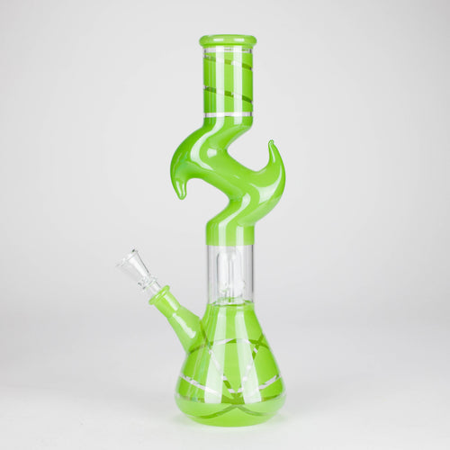 12" Zic-Zac Glass Water Pipe with Dome Percolator | Assorted Colors