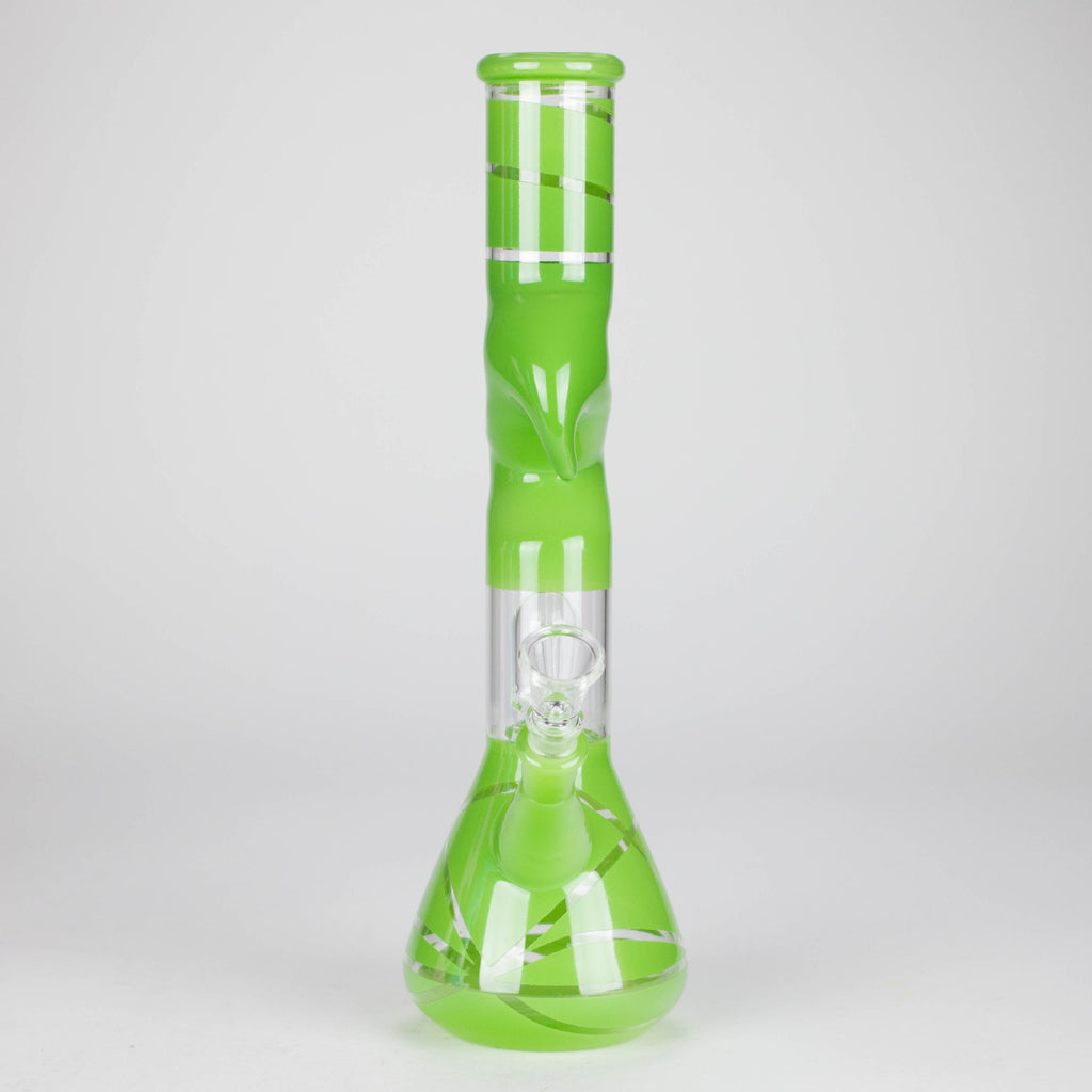 12" Zic-Zac Glass Water Pipe with Dome Percolator | Assorted Colors