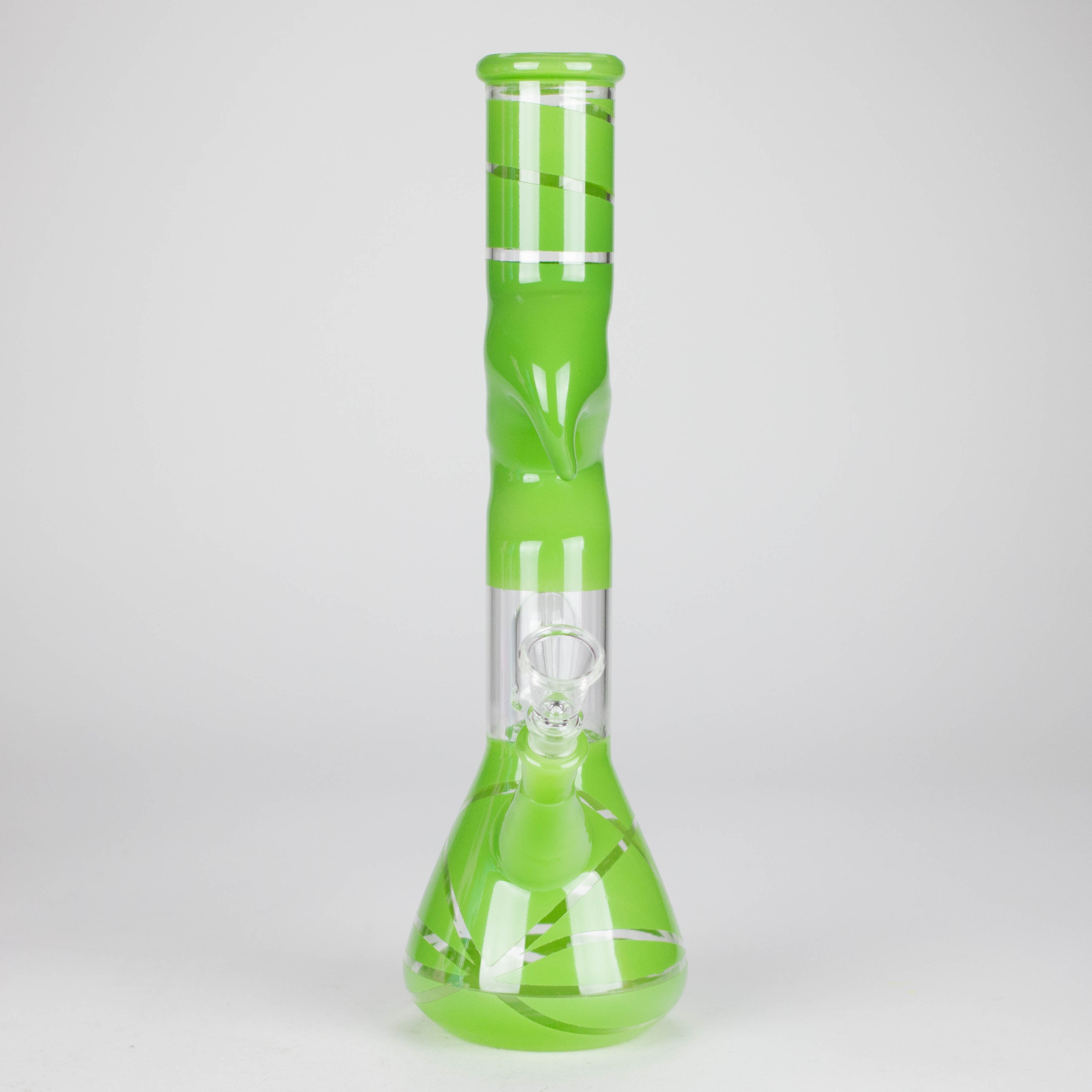 12" Zic-Zac Glass Water Pipe with Dome Percolator | Assorted Colors