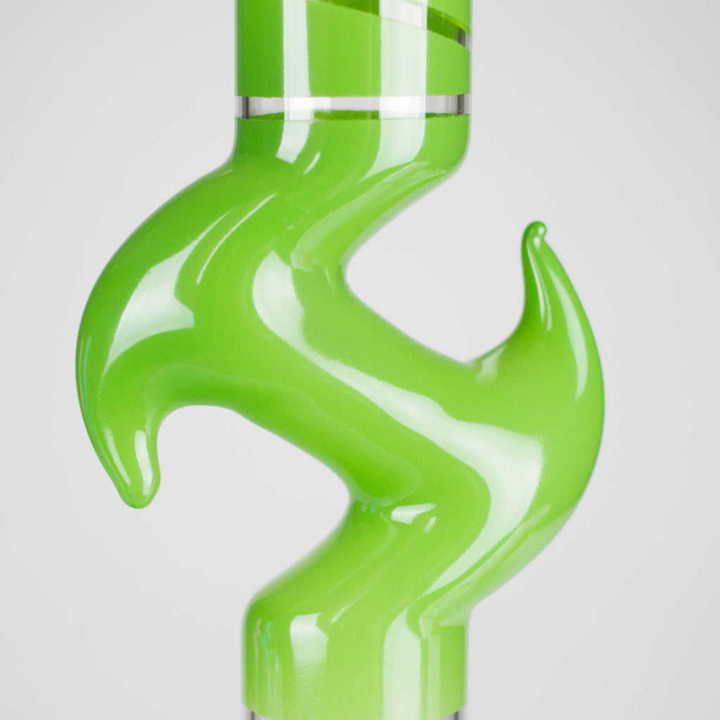 12" Zic-Zac Glass Water Pipe with Dome Percolator | Assorted Colors