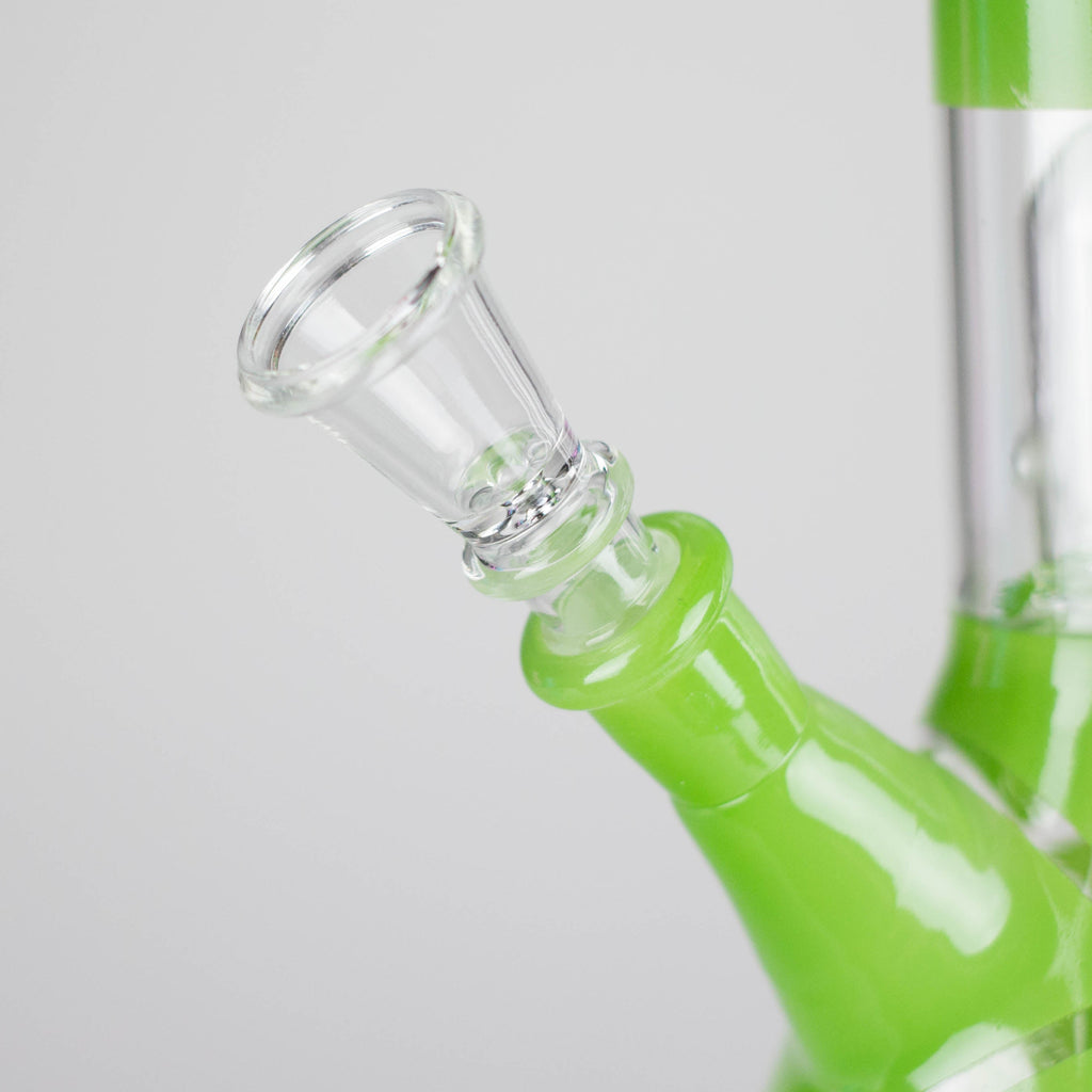 12" Zic-Zac Glass Water Pipe with Dome Percolator | Assorted Colors